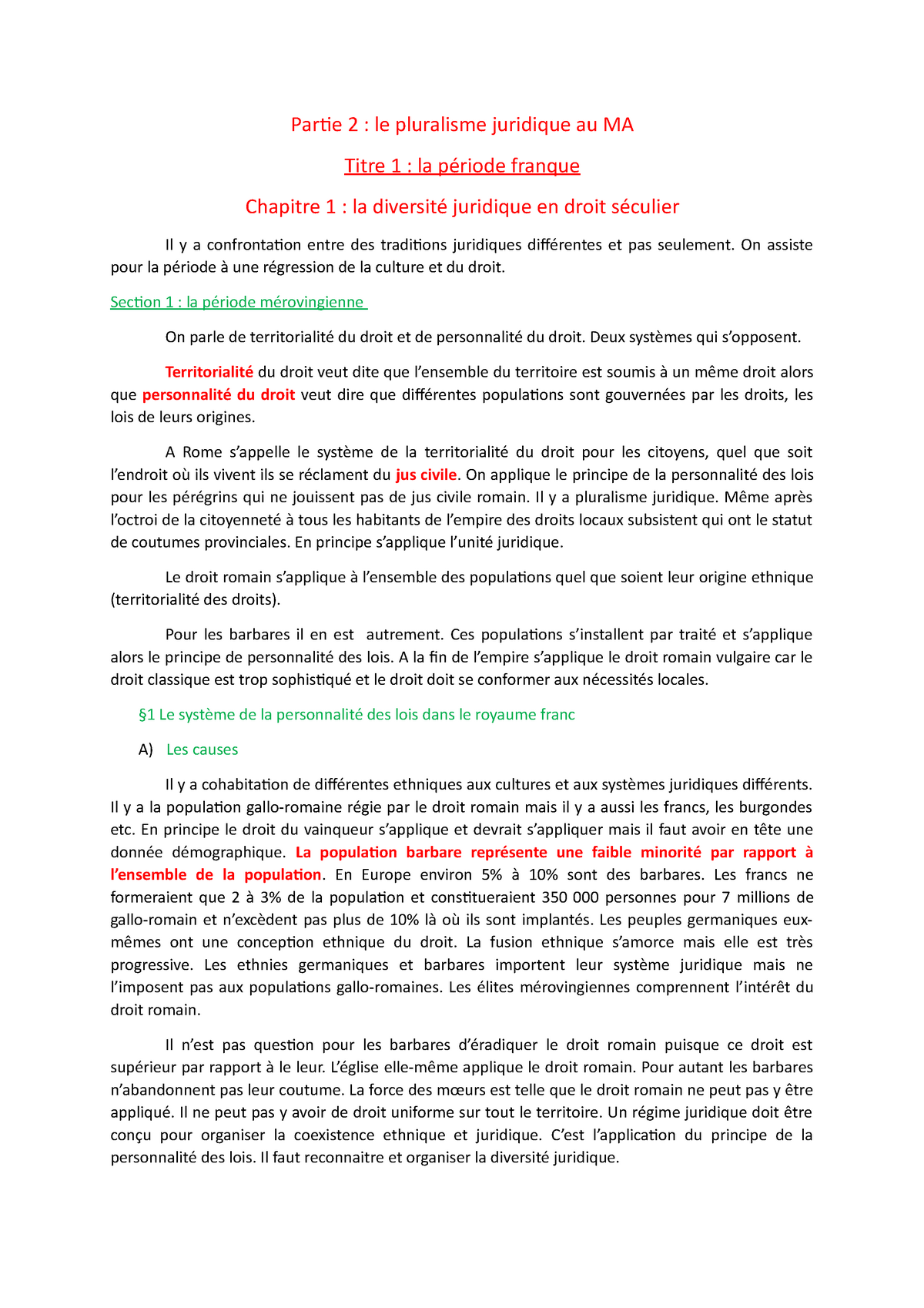 Partie 2 - Cours Histoire Du Droit Du Semestre 2 - Partie 2 : Le ...