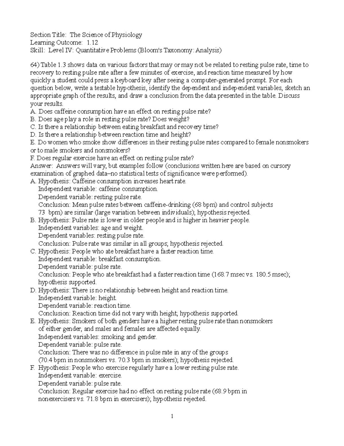 Section Titl4 - Assignment - Section Title: The Science of Physiology ...