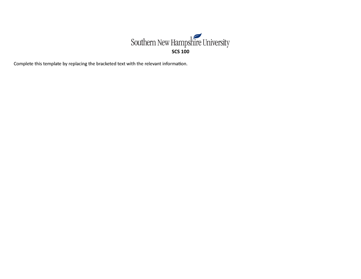 SCS 100 Project 1 Comparison Template - SCS 100 Complete This Template ...