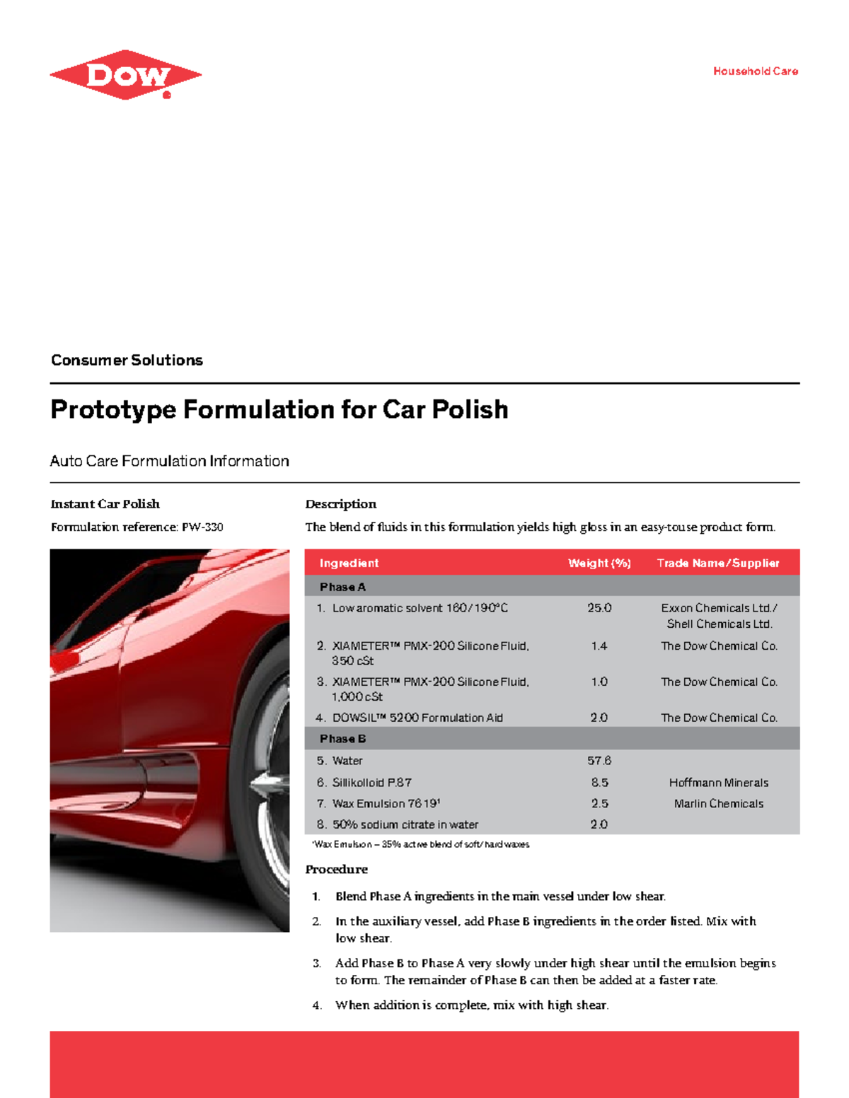 26 1601 01 prototype formulation pw 330 - Description The blend of ...