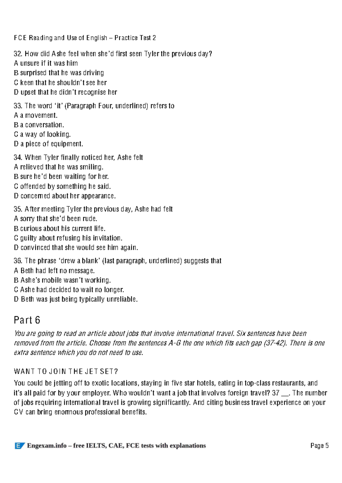 FCE Reading and Use of English - Practice Test 2 (dragged) 5 - F C E ...