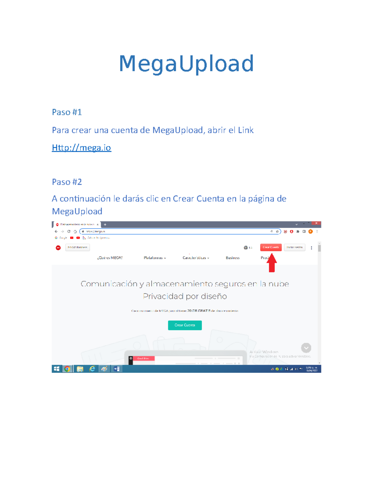 Mega Upload Tarea - Es una presentacion de como crear una cuenta de ...