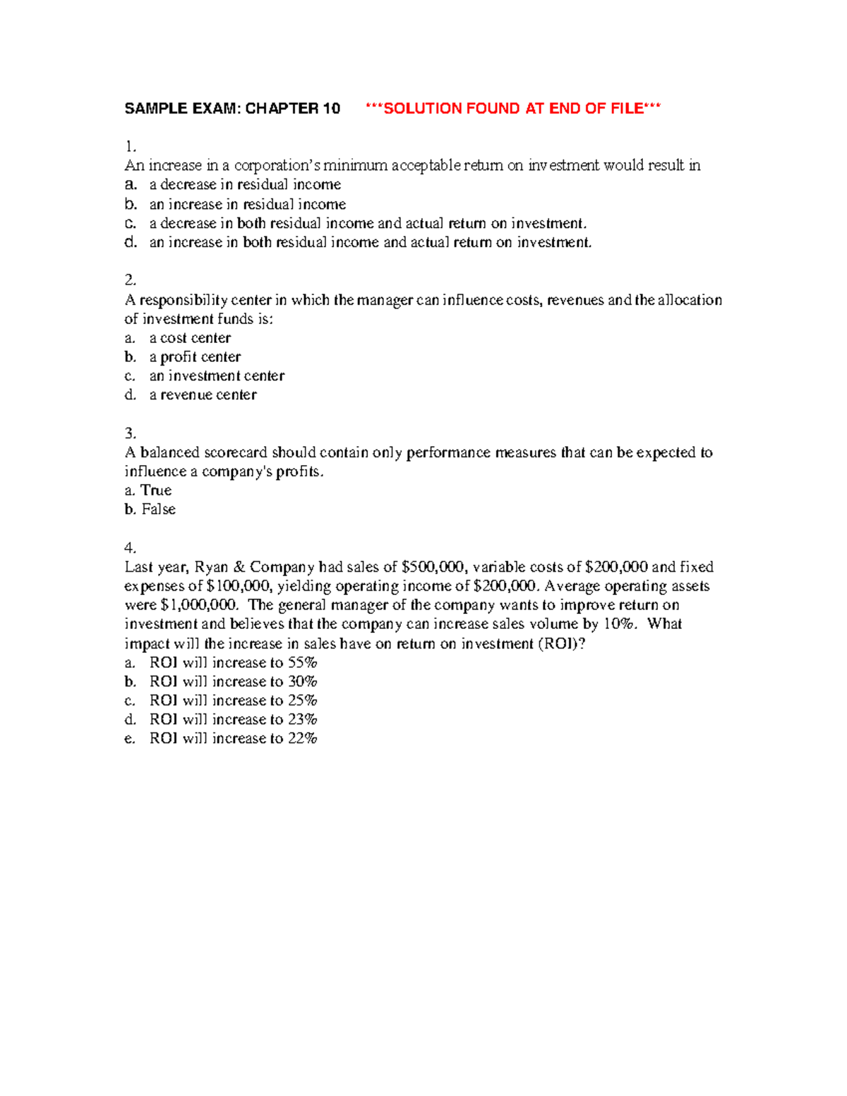 SE Chapter 10 - Notes - SAMPLE EXAM: CHAPTER 10 SOLUTION FOUND AT END ...