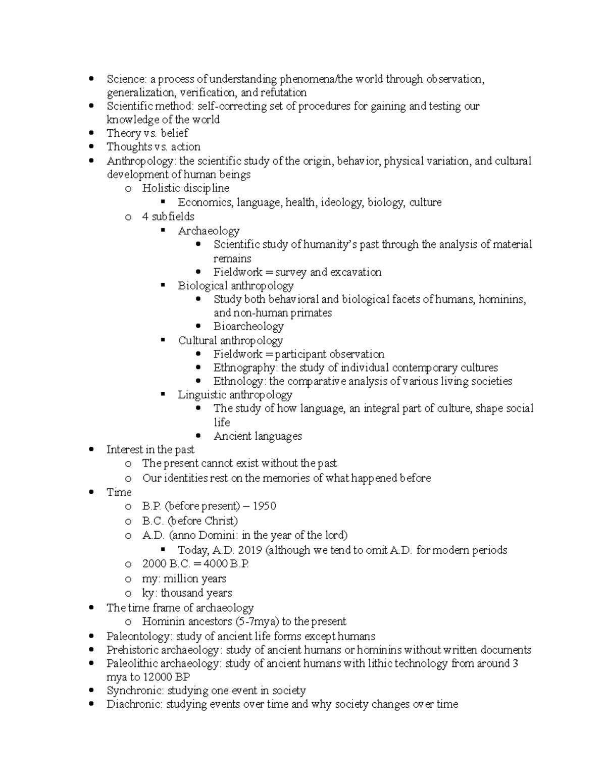 Intro to anthropology 005 1:8:19 - Science: a process of understanding ...