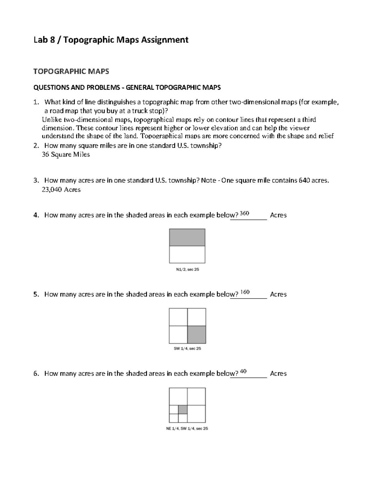 Topographic Maps Assignment Lab 8 / Topographic Maps Assignment