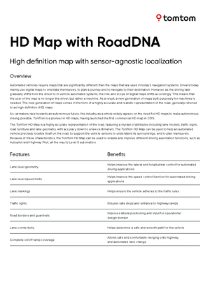 ADAS Map Product Sheet - ADAS Map Highly accurate map content for ...