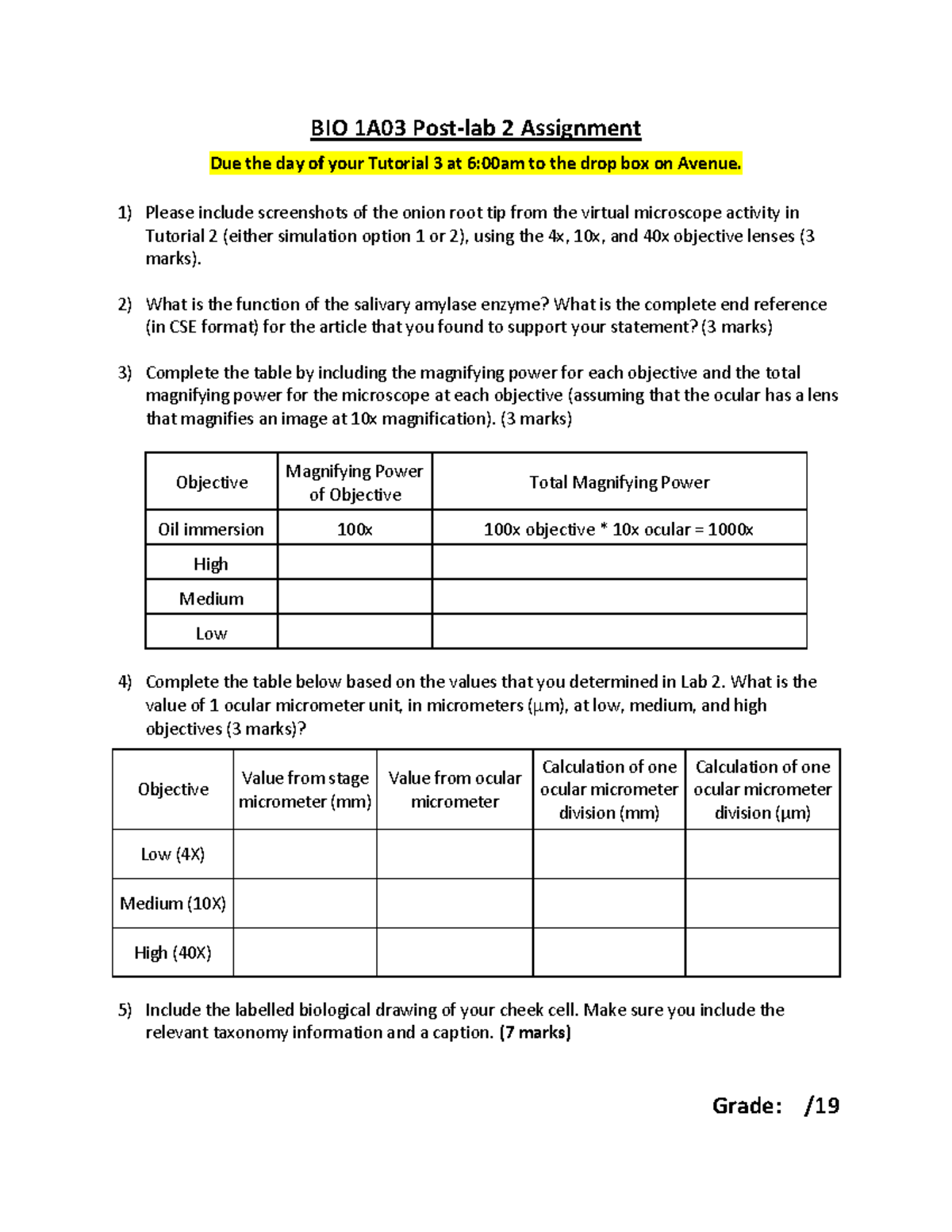 biol133 lab assignment 2