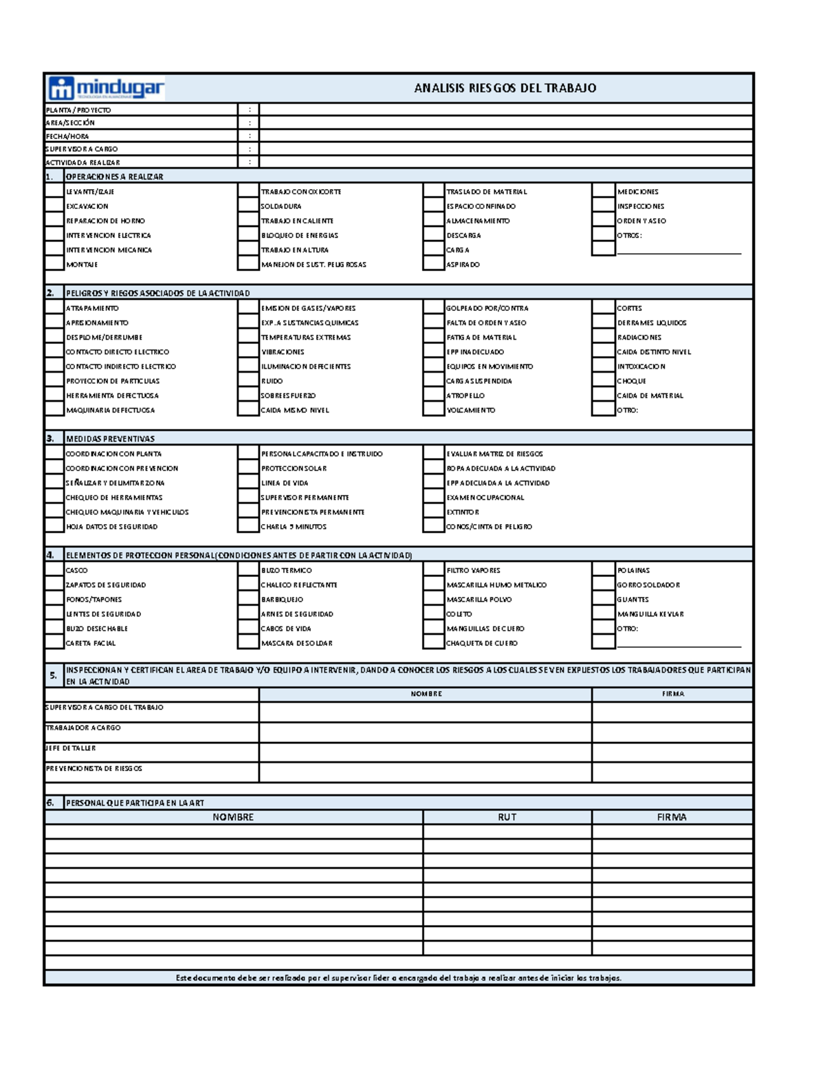 PDR-FORM-16 ART - ANALISIS SEGURO DE TRABAJO - : : : : : 1. LEVANTE ...