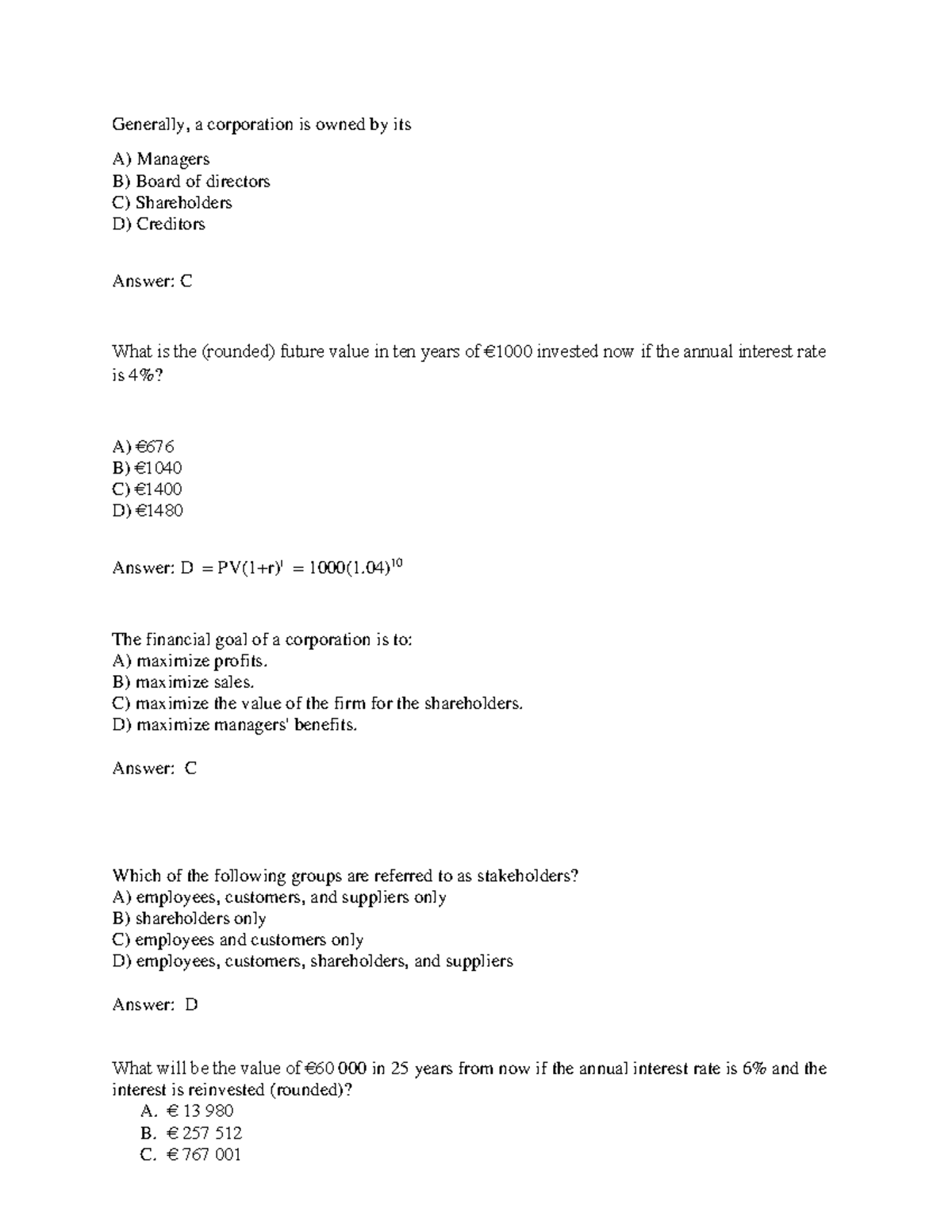 In class exam exercises (convert to Mentimeter) - Generally, a ...