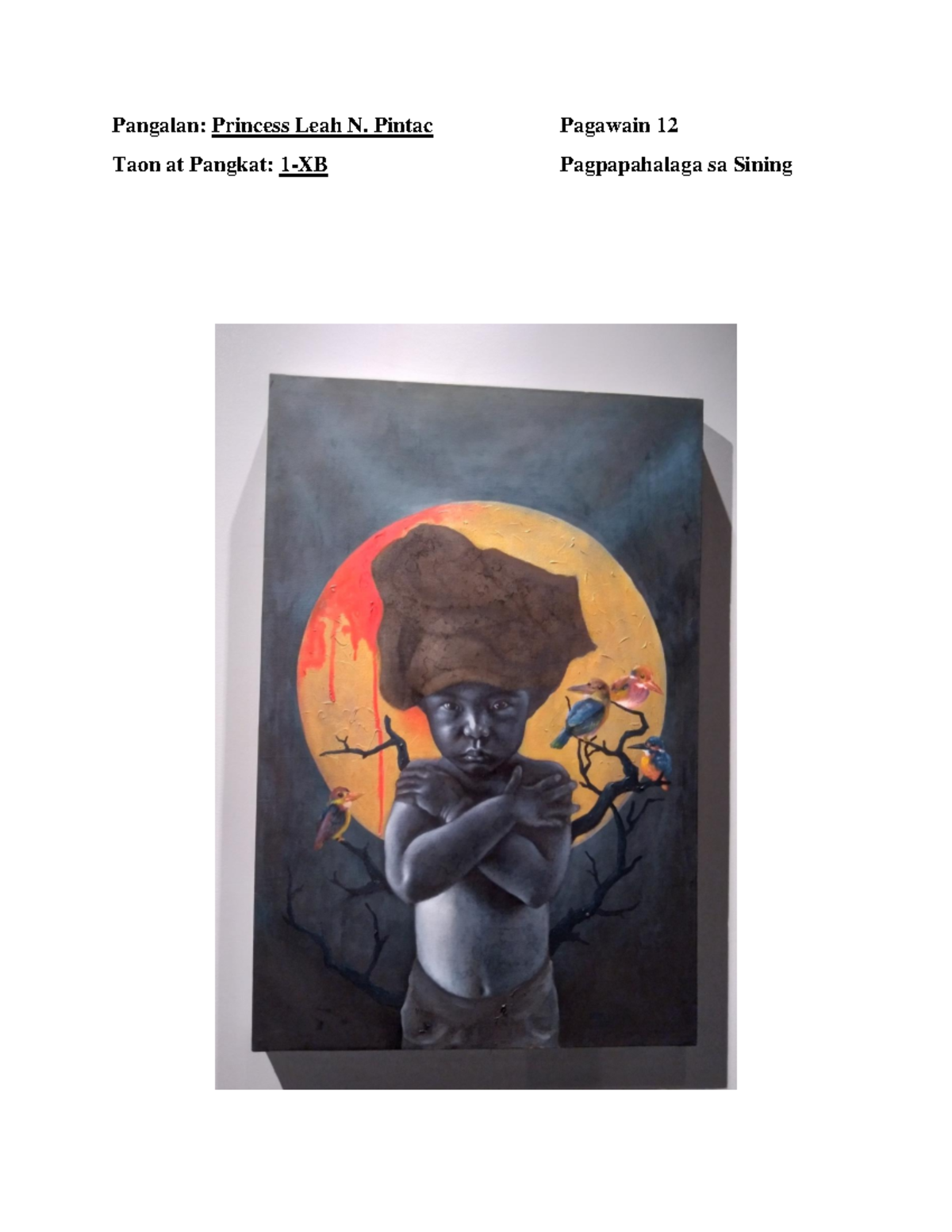 Pintac XB Pagawain 12 - Art appropriation - Pangalan: Princess Leah N ...