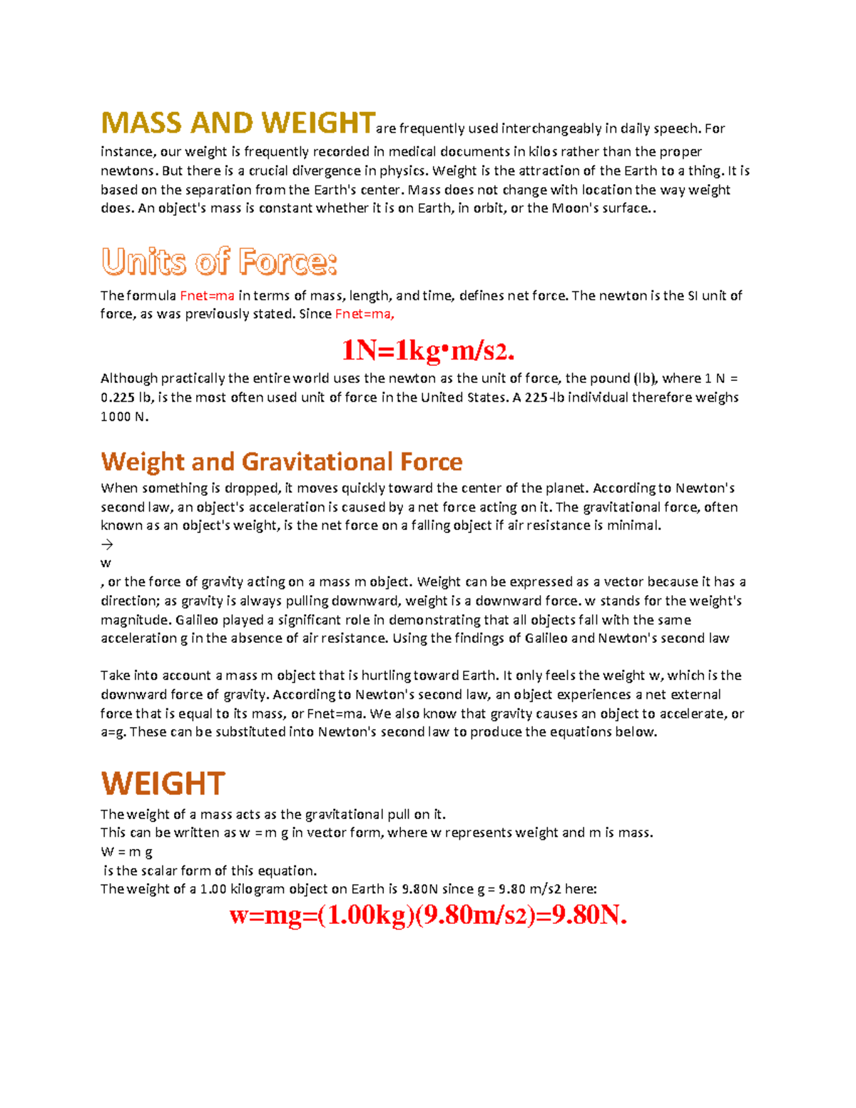 physical-science-mass-and-weightare-frequently-used-interchangeably