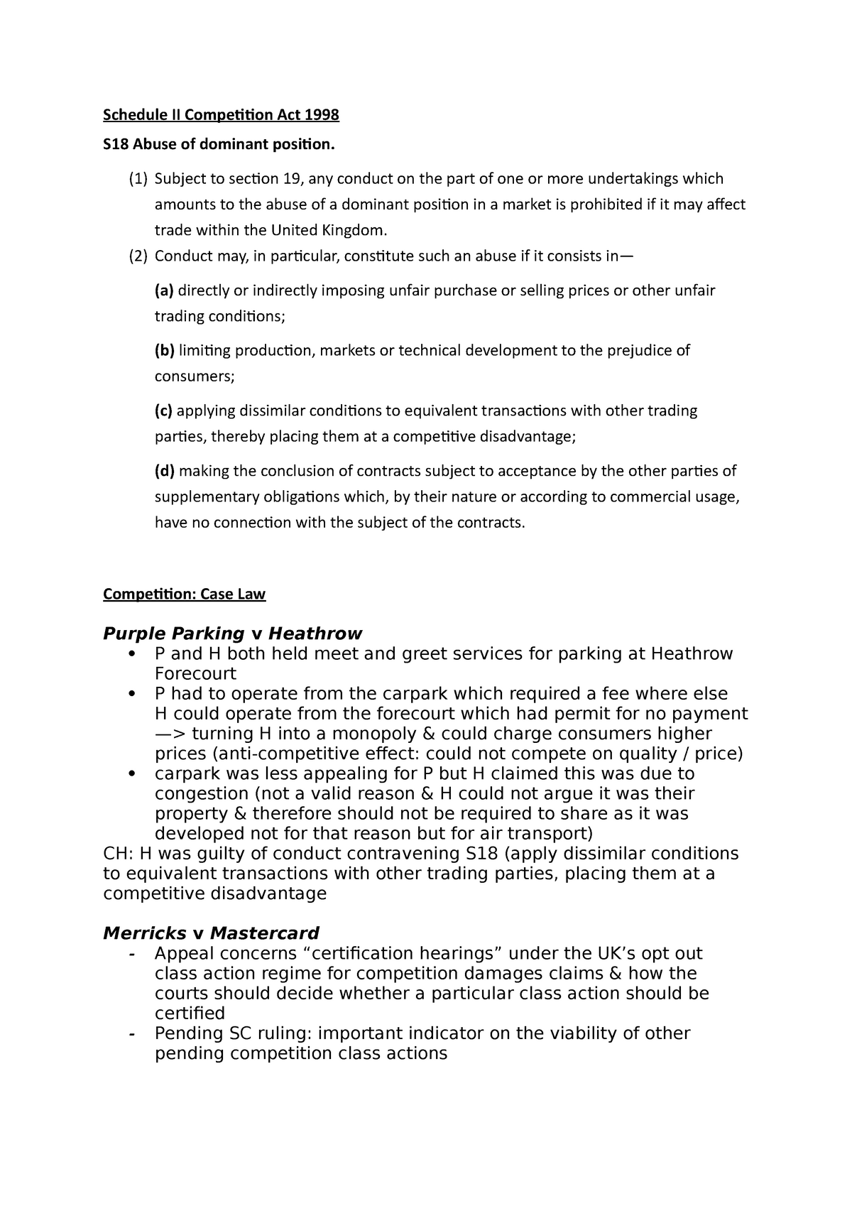 competition-case-law-schedule-ii-competition-act-1998-s18-abuse-of
