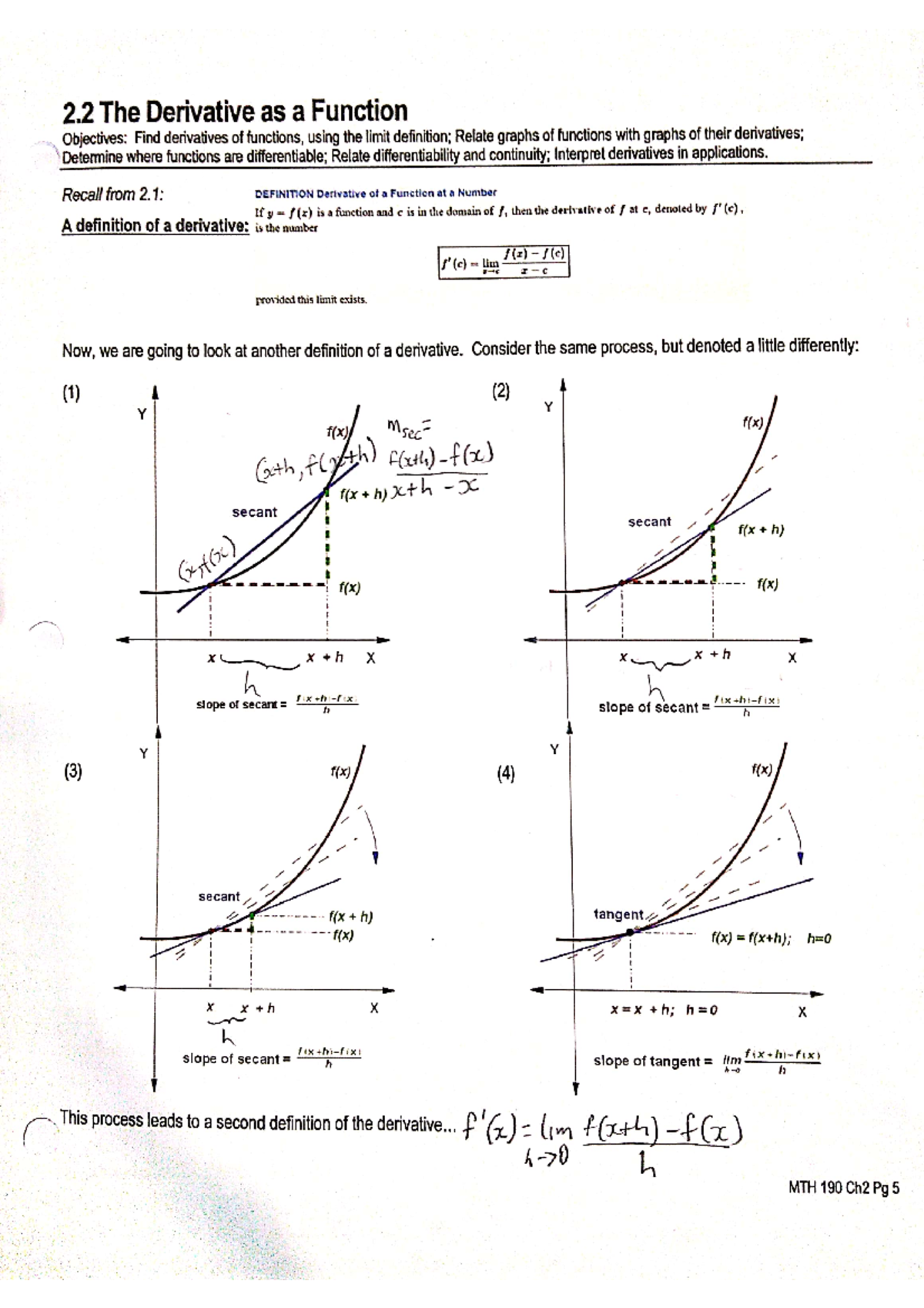 2.2 Notes (MTH 190) - MTH-190 - Studocu
