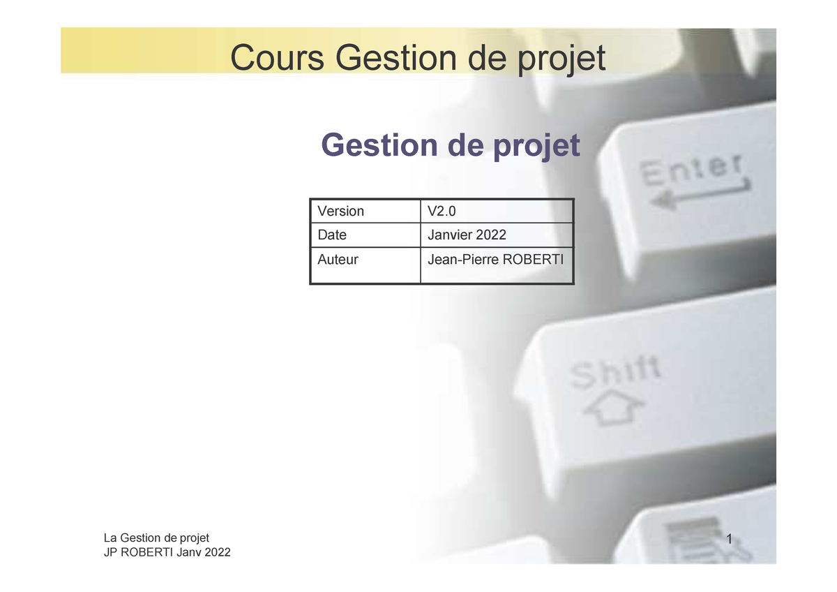 Cours Gestion De Projet V1 - Cours Gestion De Projet La Gestion De ...