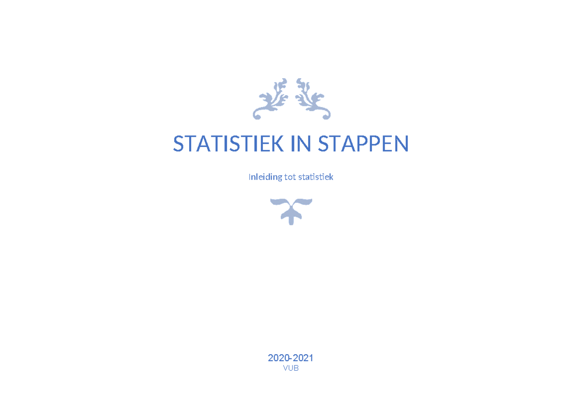 Handig Statistiek-in-Stappen - STATISTIEK IN STAPPEN Inleiding tot ...