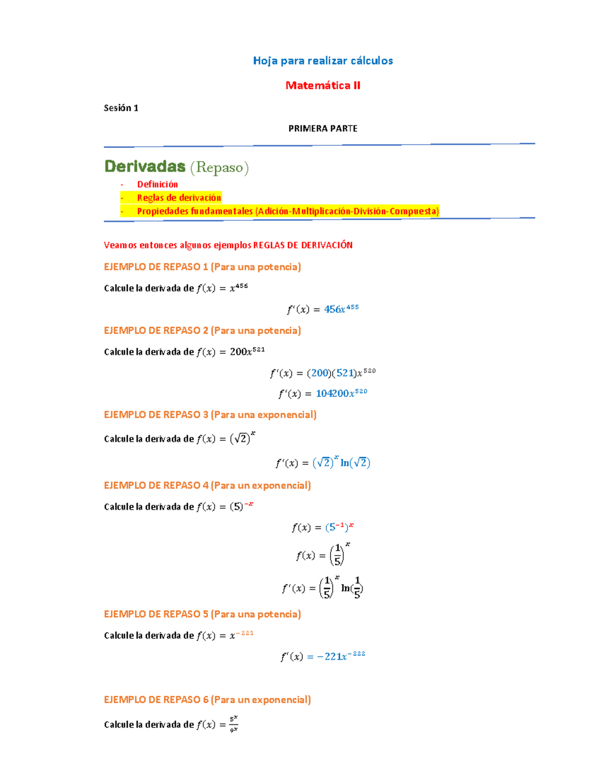 Hoja Para Calculos Sesión 1 Math Ii Grupo Miercoles 730 Pm Sab 230 Am