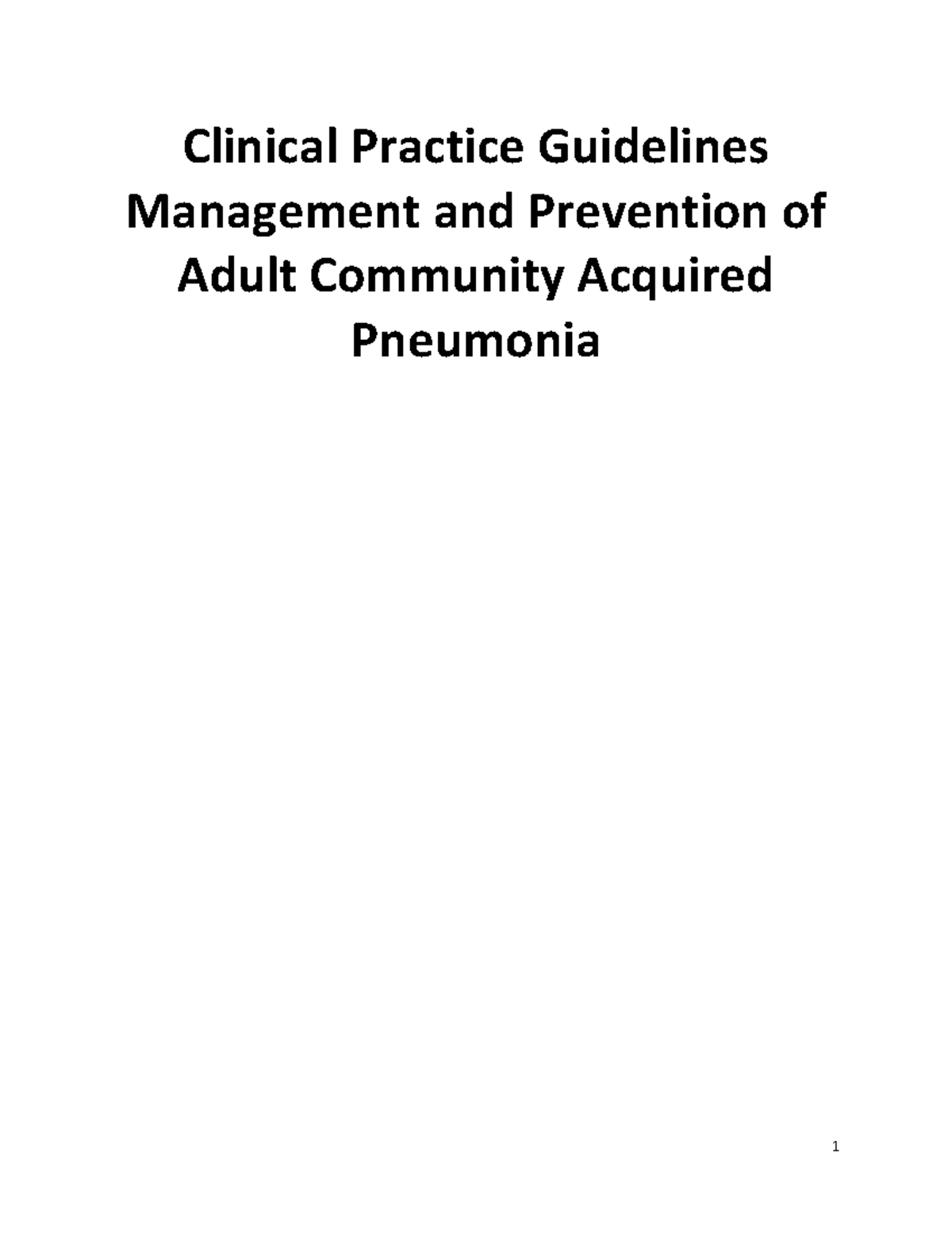 2020 Community Acquired Pneumonia Clinical Practice Guidelines Clinical Practice Guidelines 3942