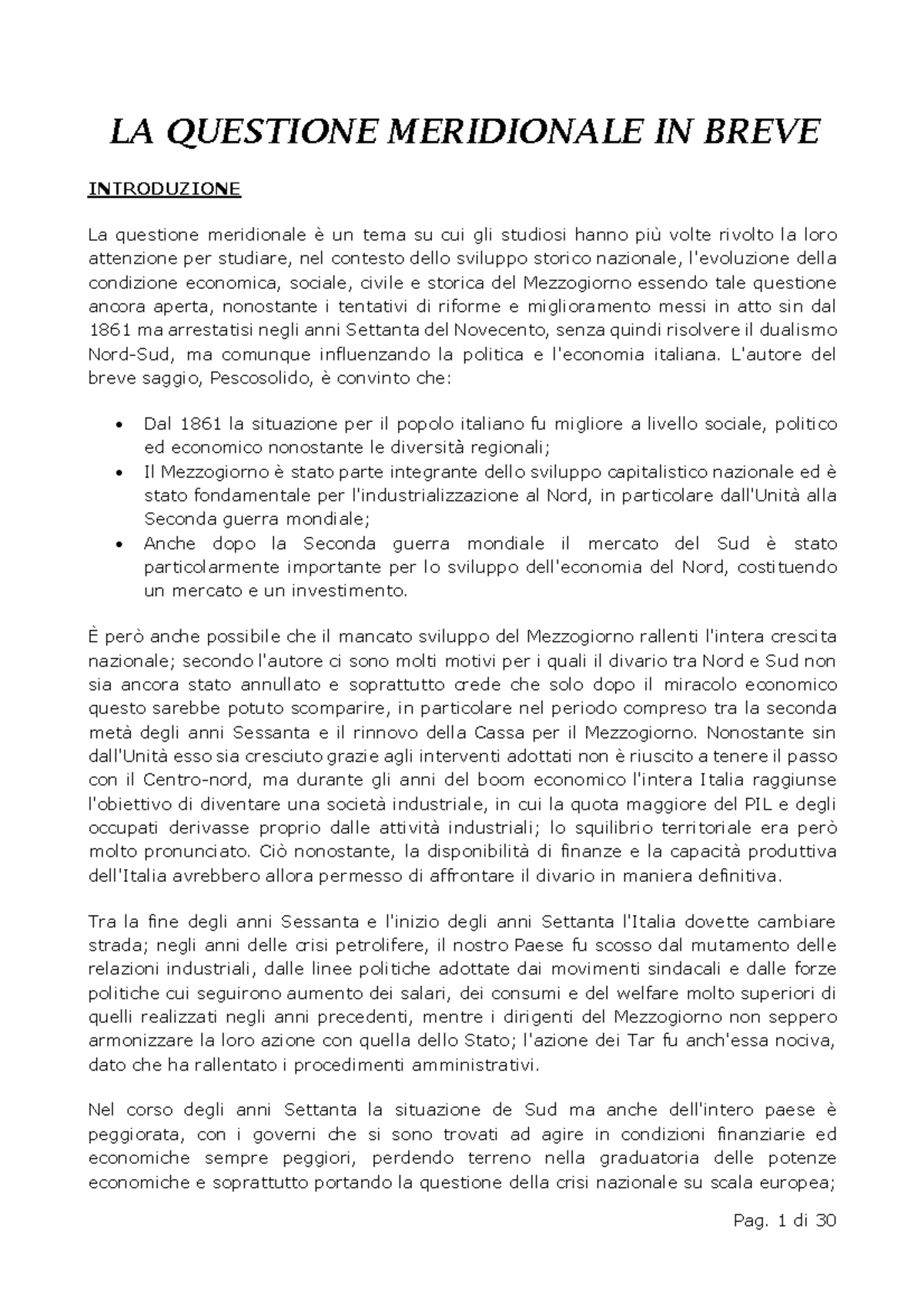 LA Questione Meridionale IN Breve - LA QUESTIONE MERIDIONALE IN BREVE ...