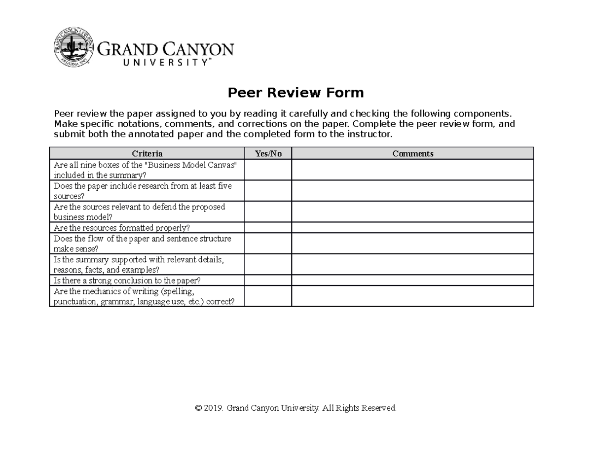 ENT436RSBusiness Model Canvas Peer Review Peer Review Form Peer