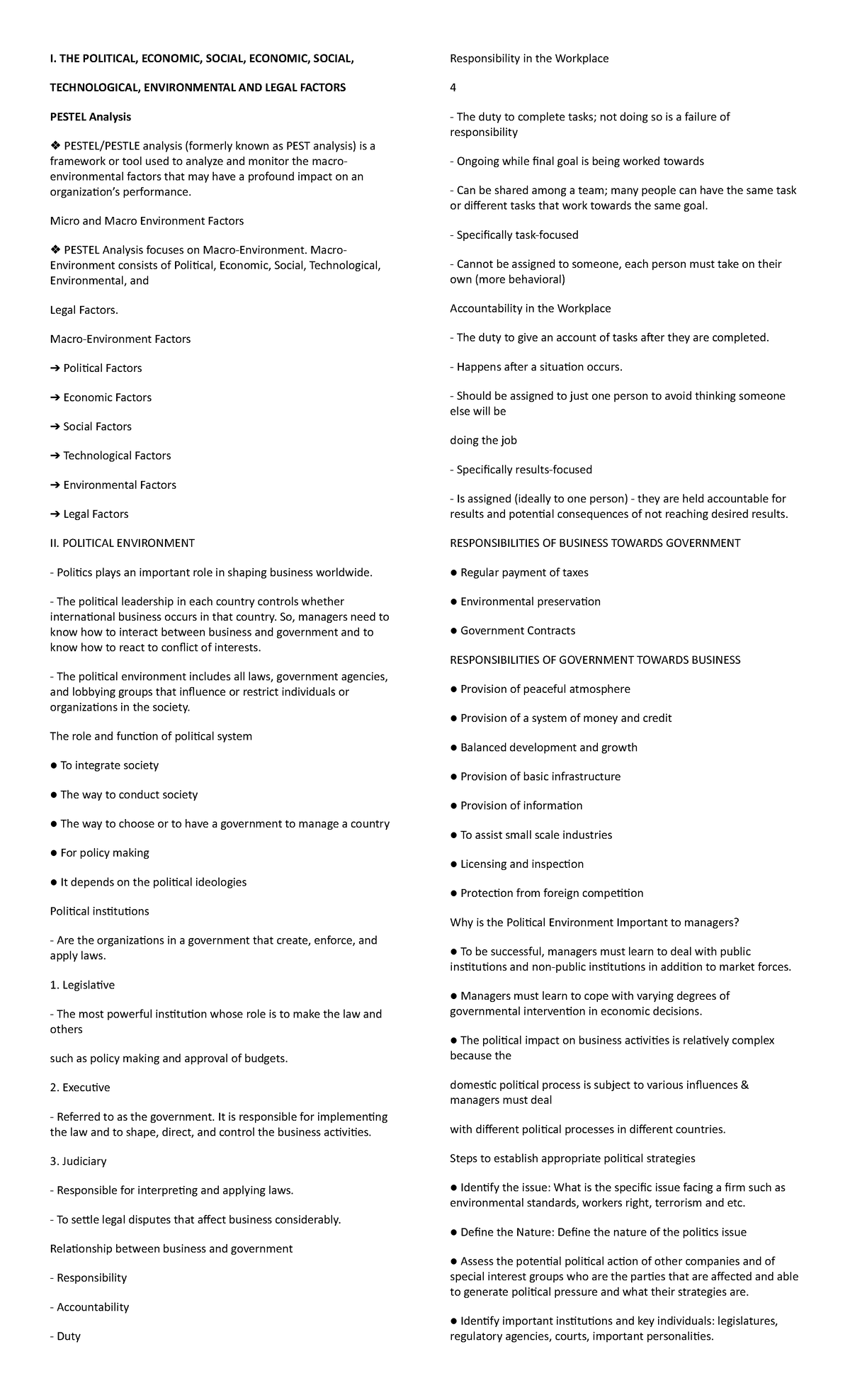 International Business And Trade - Midterm EXAM - I. THE POLITICAL ...