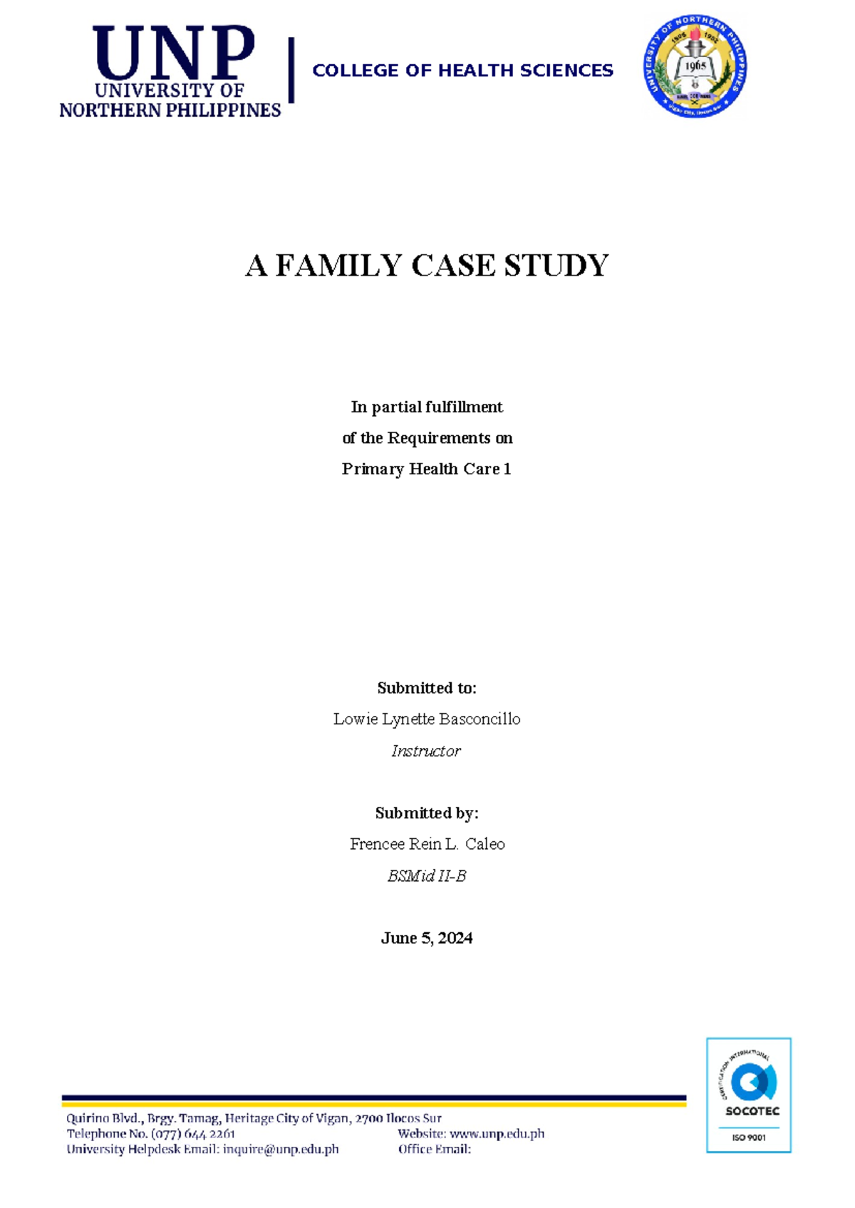 how do you write a family case study