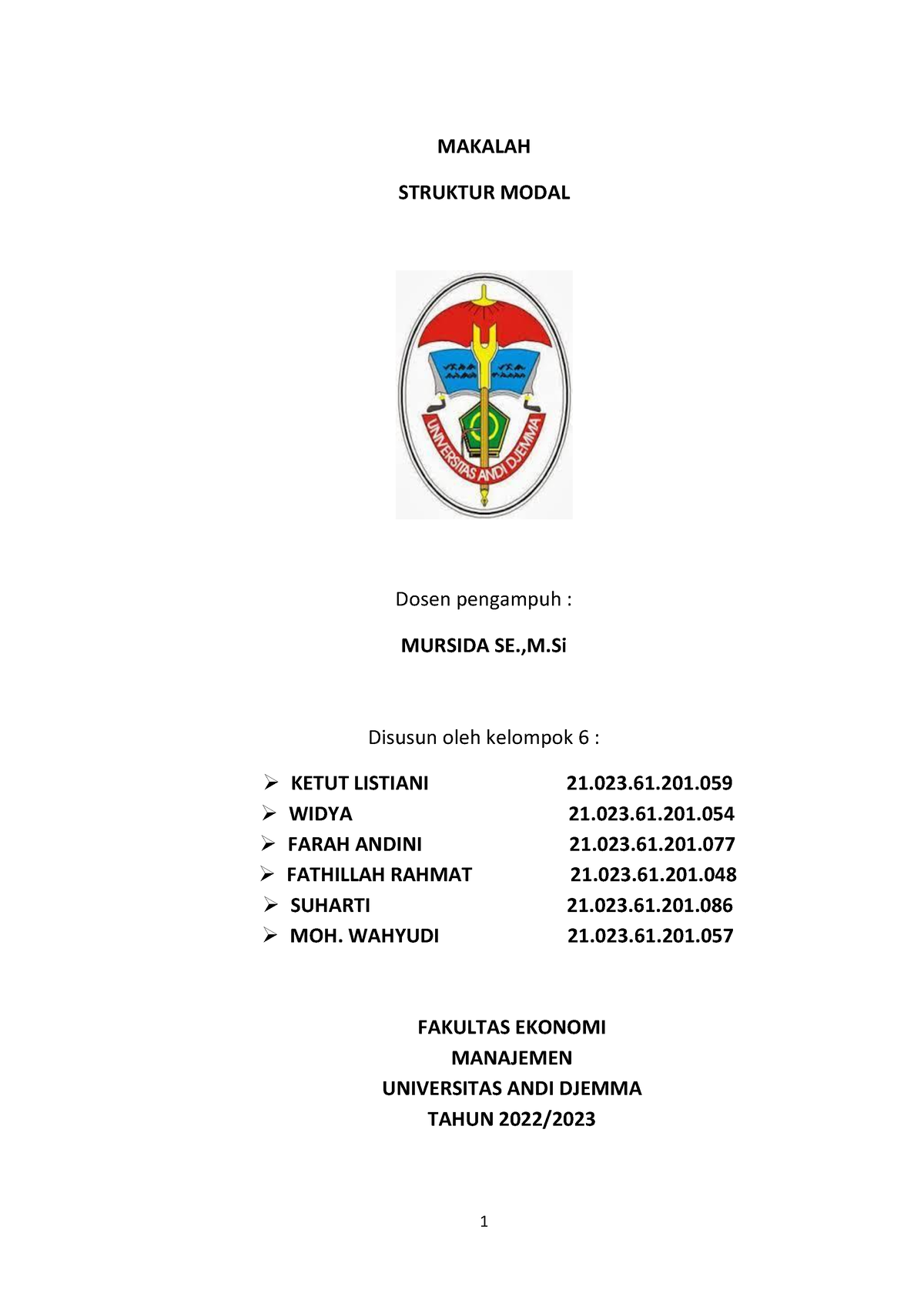 Makalah Klp 6 Struktur Modal - MAKALAH STRUKTUR MODAL Dosen Pengampuh ...