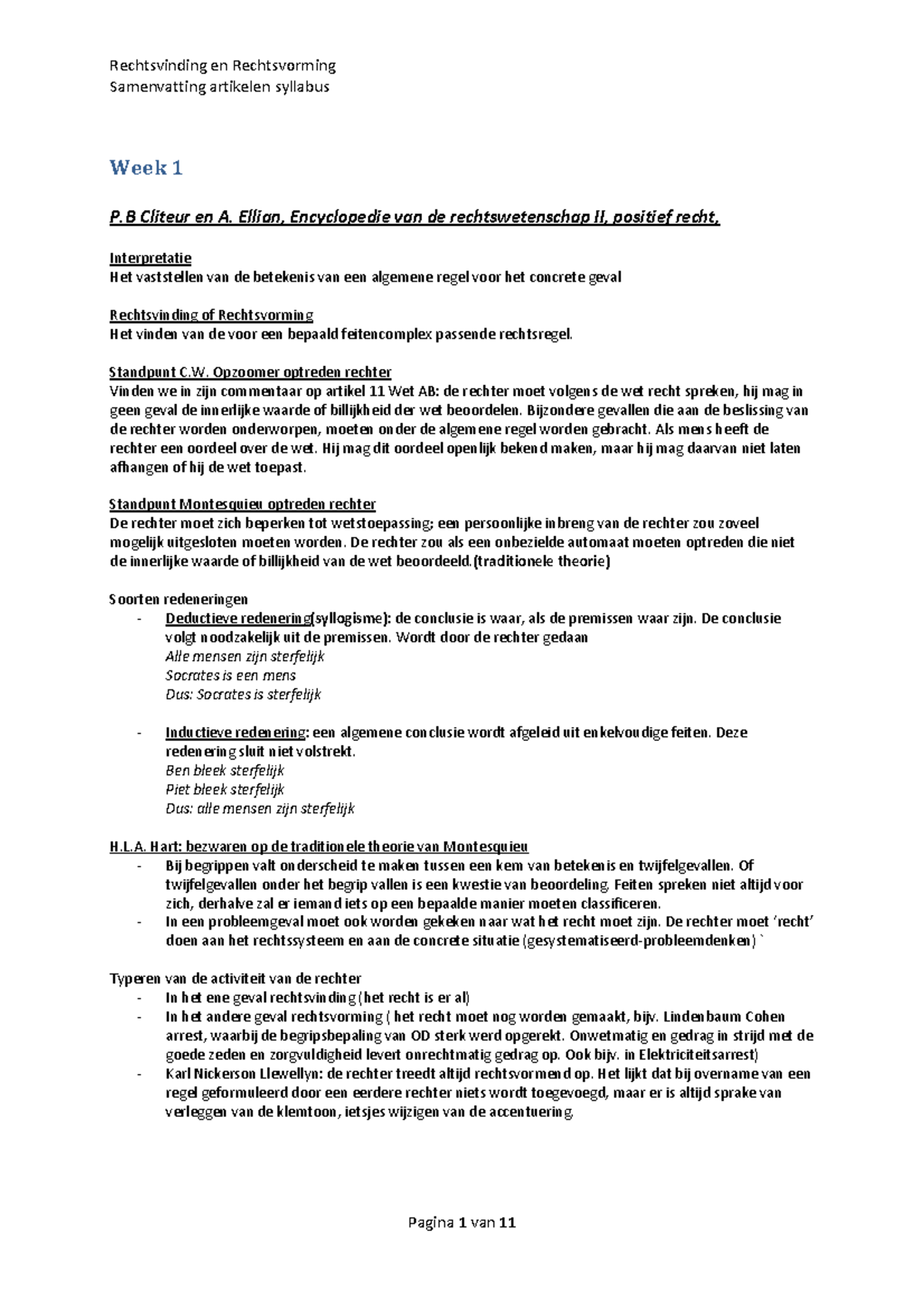 Samenvatting Rechtsvinding En Rechtsvorming - Samenvatting Artikelen ...