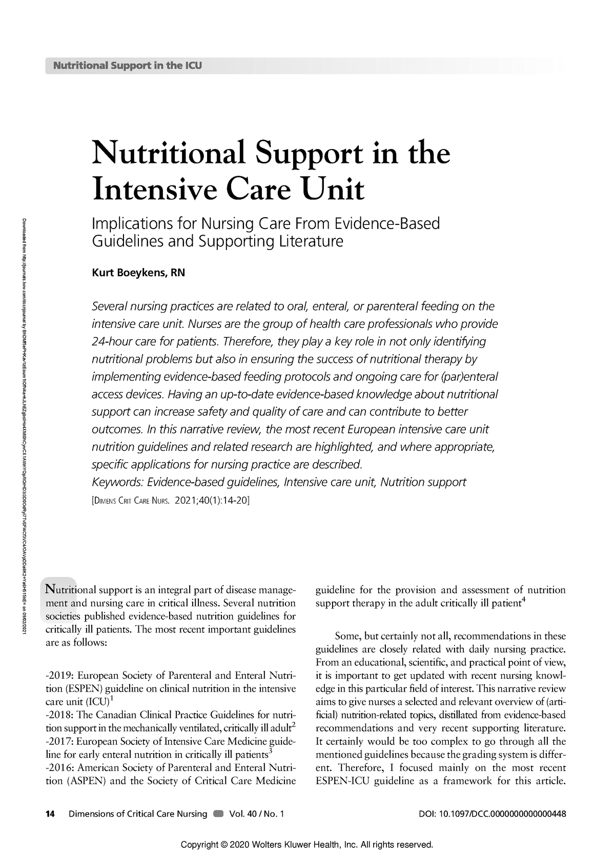 case study nutritional support