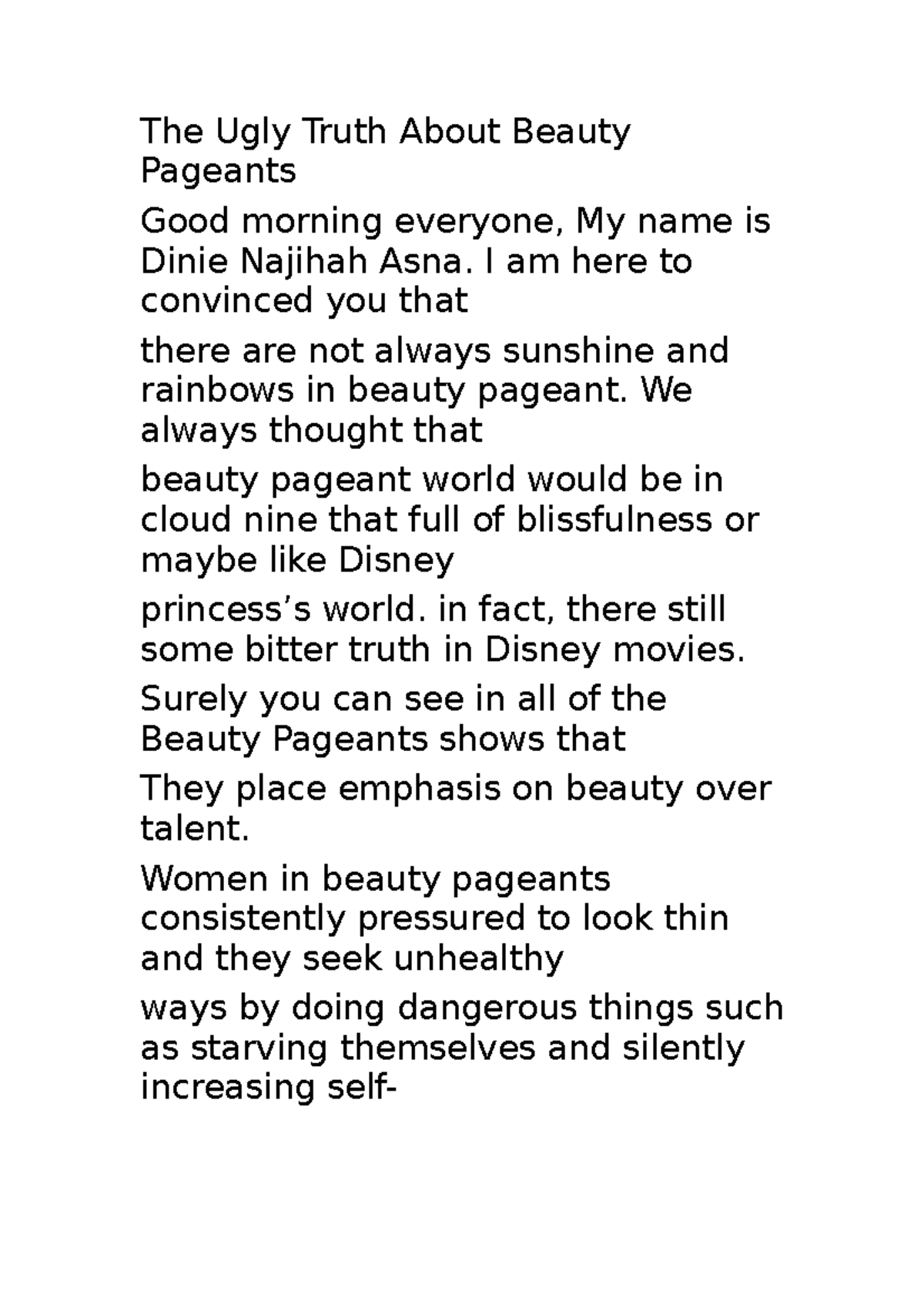 the ugly truth about beauty essay