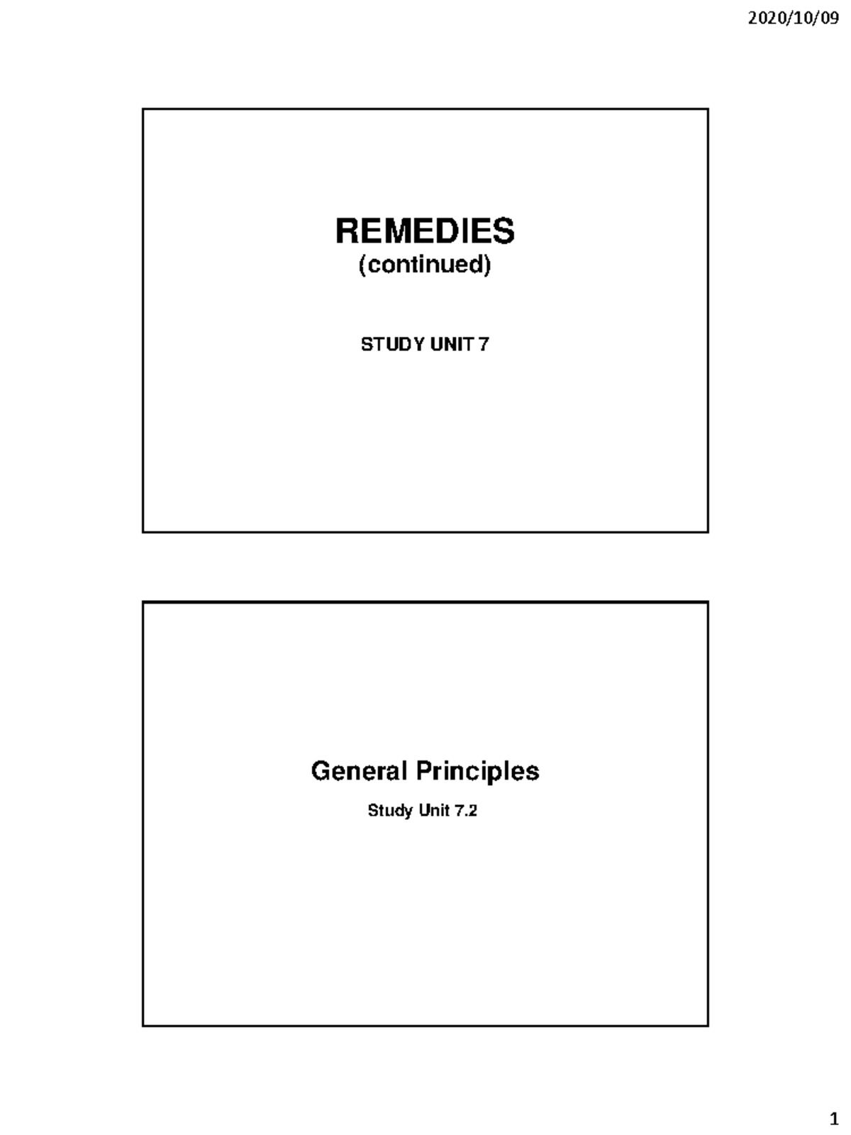 SU+7 - Remedies - REMEDIES (continued) STUDY UNIT 7 General Principles ...