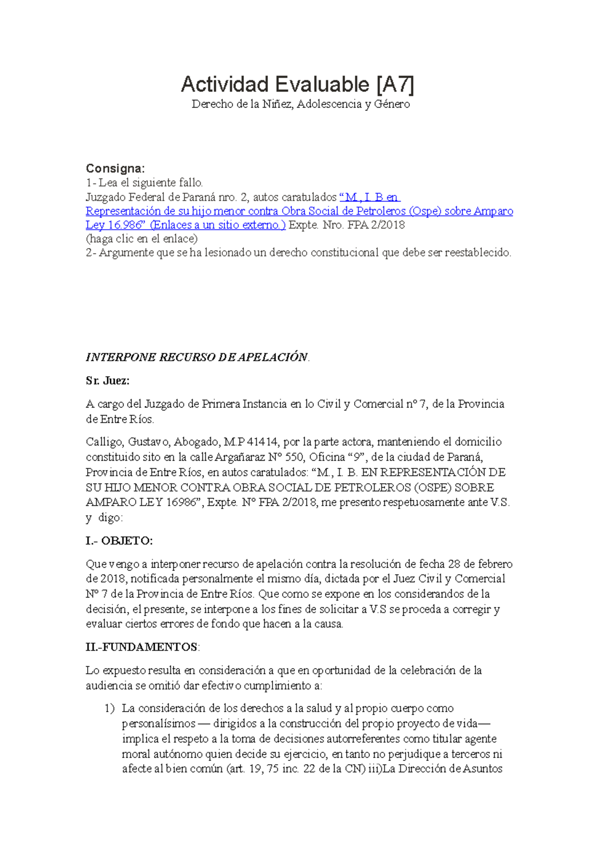 Act Eva 7 Interpone Recurso De ApelaciÓn Actividad Evaluable [a7