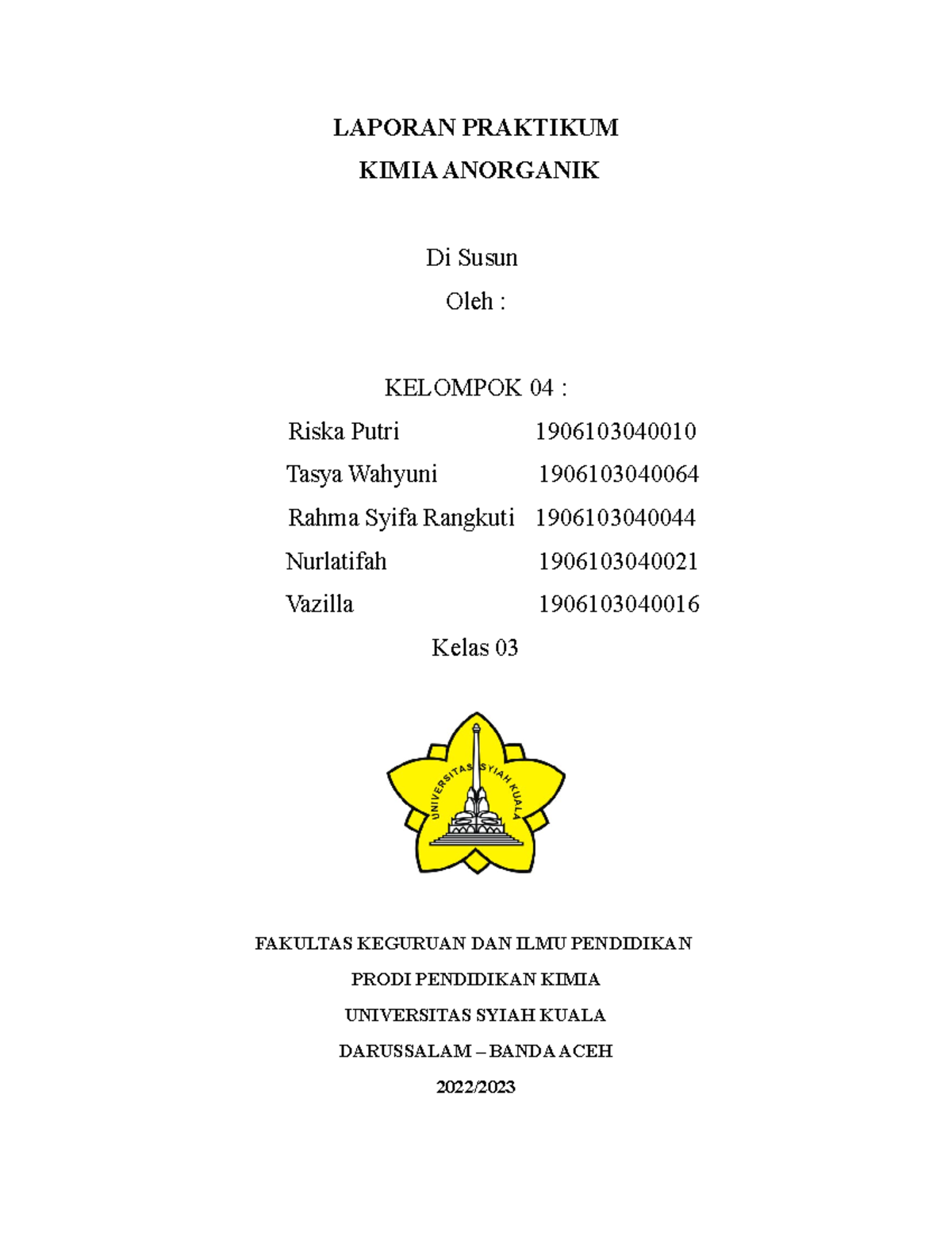 Laporan Praktikum Pembuatan Gas CO2 - LAPORAN PRAKTIKUM KIMIA ANORGANIK ...