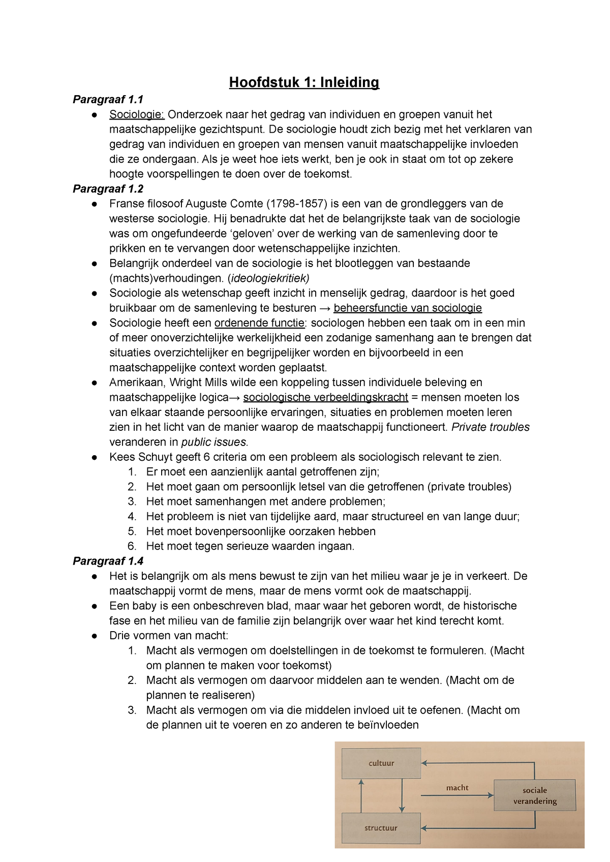 Samenvatting Inleiding In De Sociologie Hoofdstuk 1 Tm Hoofdstuk 2.9 ...