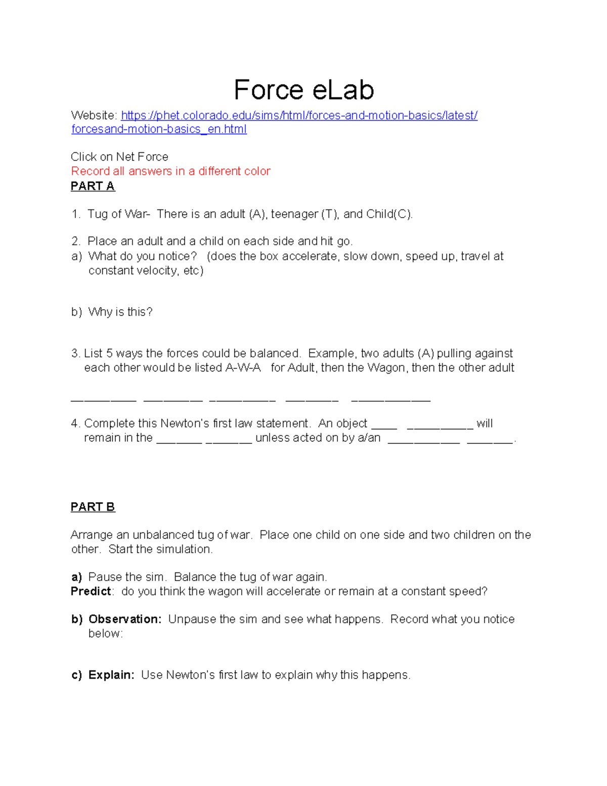 Force and motion basics p Het - Force eLab Website: - Studocu