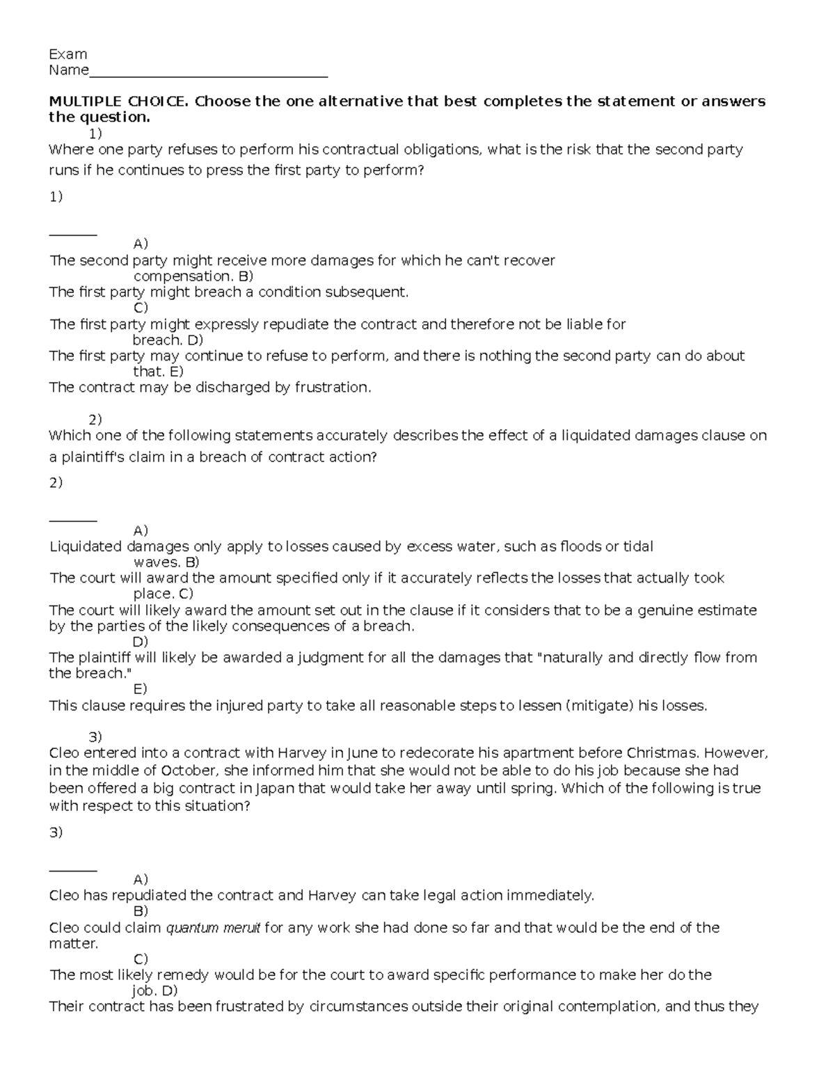 Chapter 9 - Lecture notes 9 - Exam Name ...
