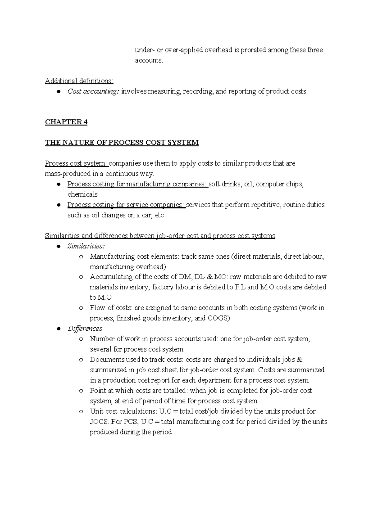 Comm 305 Chapter 4 Under Or Over Applied Overhead Is Prorated Among