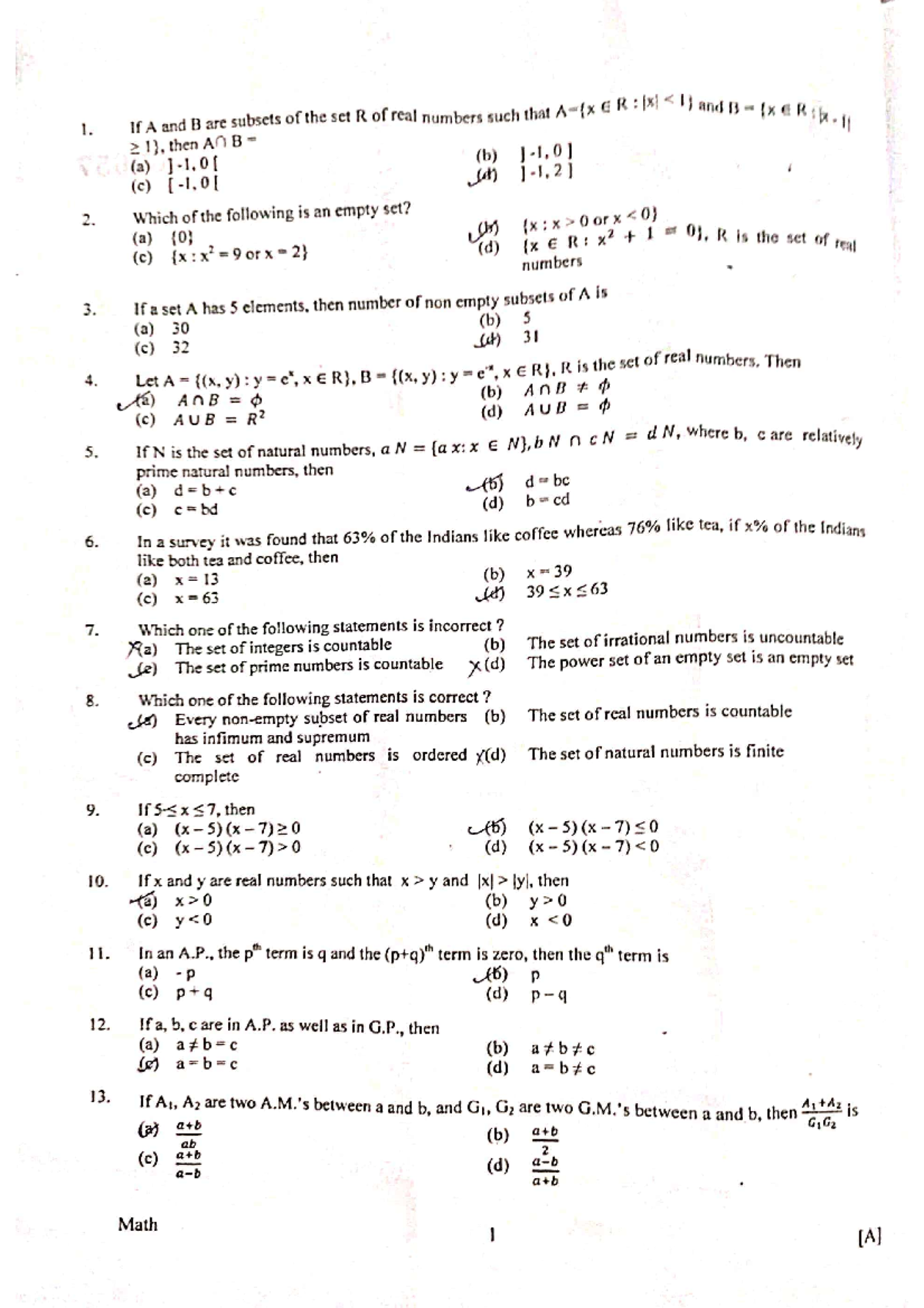 Meritorious 2021 Math Set A - IAS Civil Services - Studocu