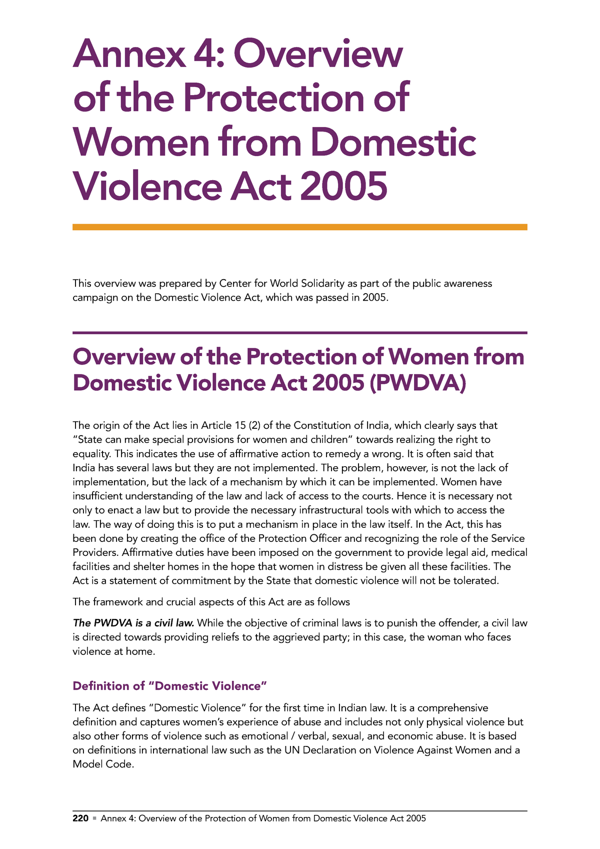 domestic violence act 2005 essay