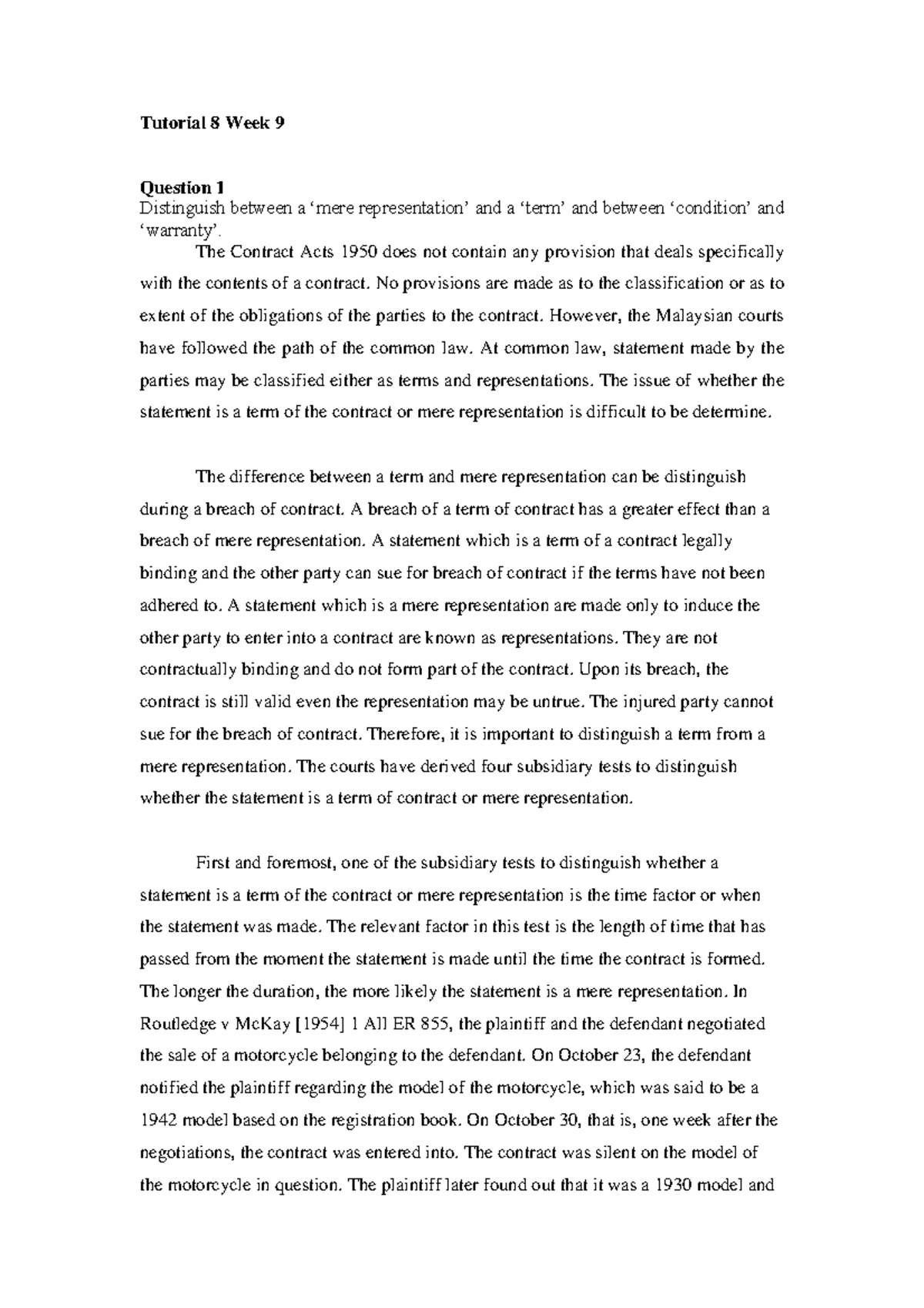 387618 Tutorial 8 Week 9 Contract Law Mmu Studocu 387618 Tutorial 8 Week 9 Contract Law Mmu Studocu
