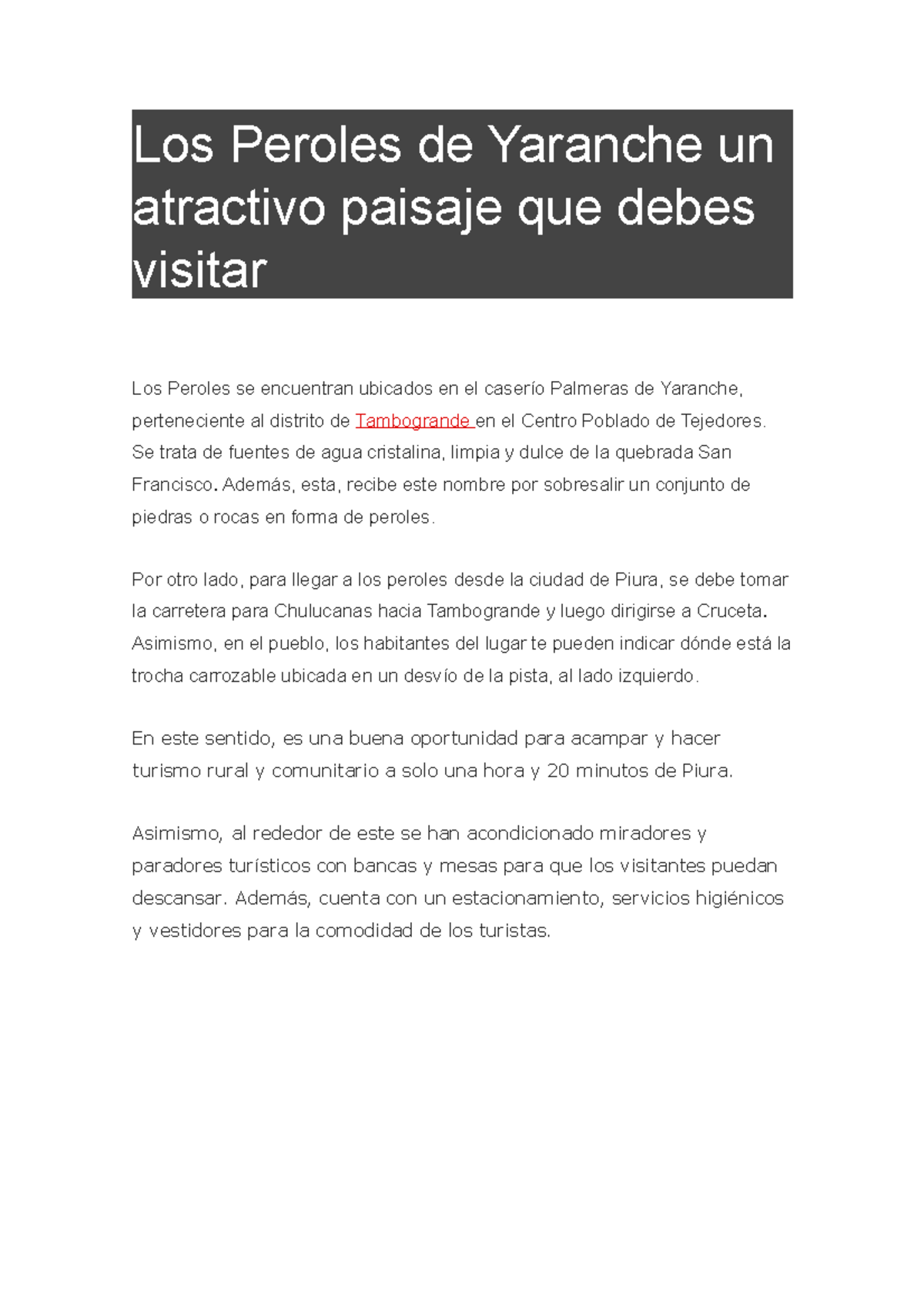 Los Peroles de Yaranche un atractivo paisaje que debes visitar - Los ...