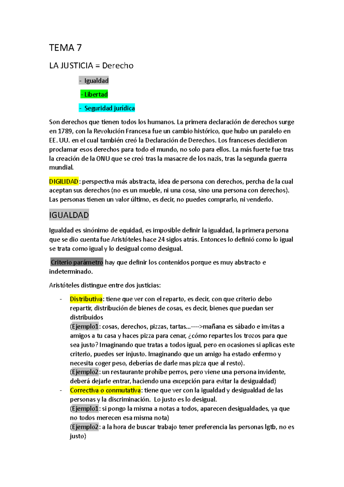 Apuntes Para Examen Teoria Del Derecho - TEMA 7 LA JUSTICIA = Derecho ...