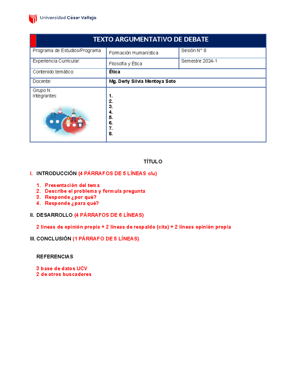 Plantilla Clase 08 Texto Argumentativo - TEXTO ARGUMENTATIVO DE DEBATE ...