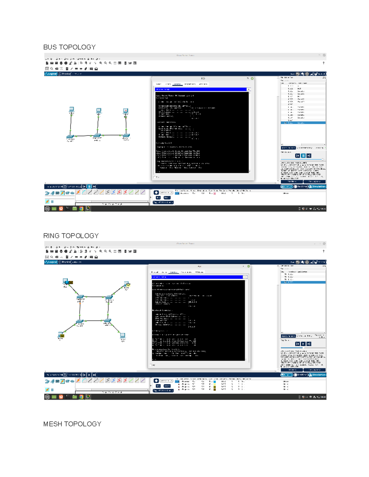 Lab3 cn - fvhb - Software Engineering - BUS TOPOLOGY RING TOPOLOGY MESH ...