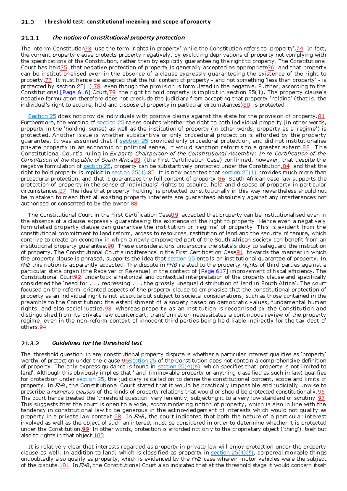 21.3 Threshold test constitutional meaning and scope of property - 3. 1 ...