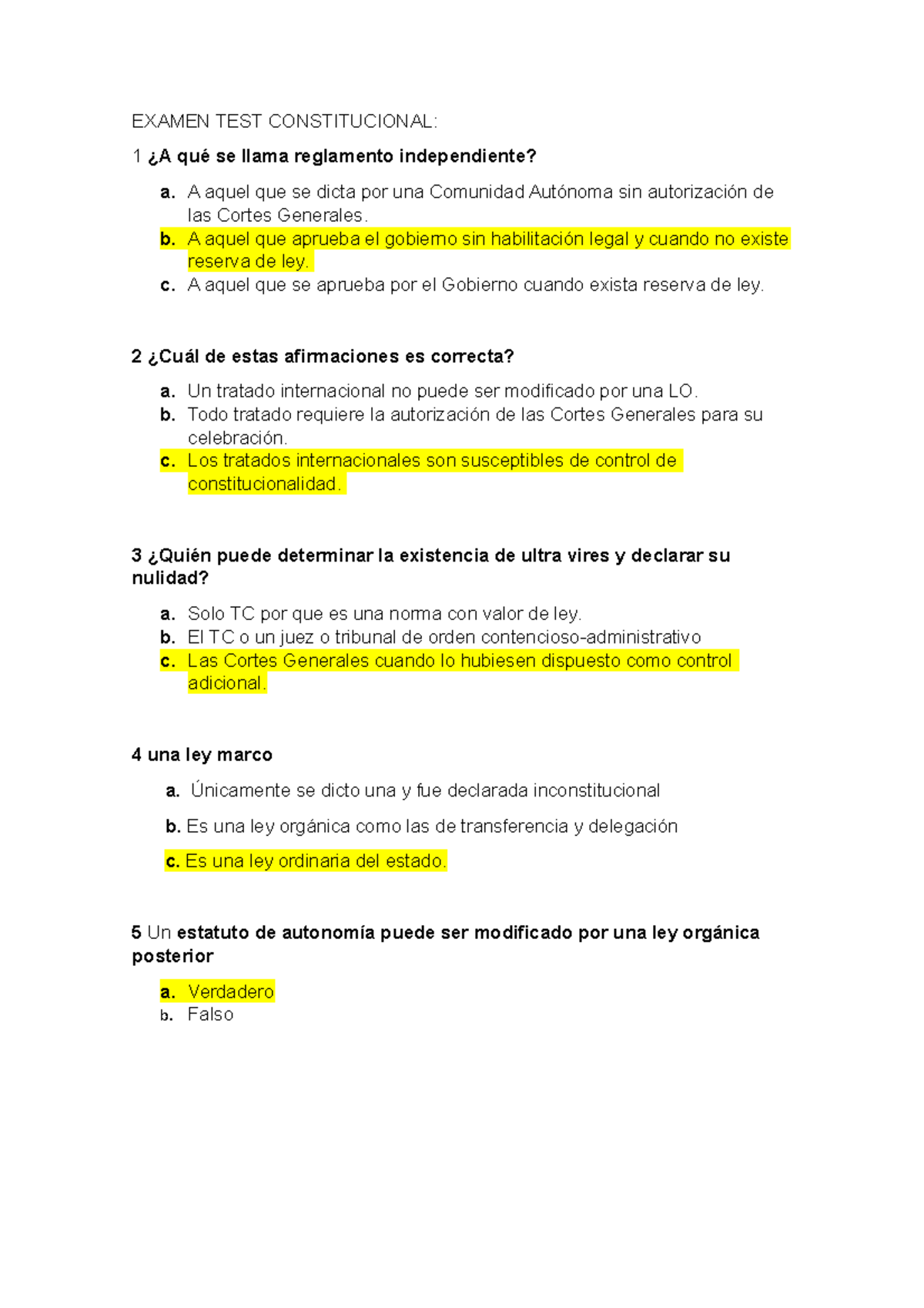 2 TEST Constitucional - EXAMEN TEST CONSTITUCIONAL: 1 ¿A Qué Se Llama ...