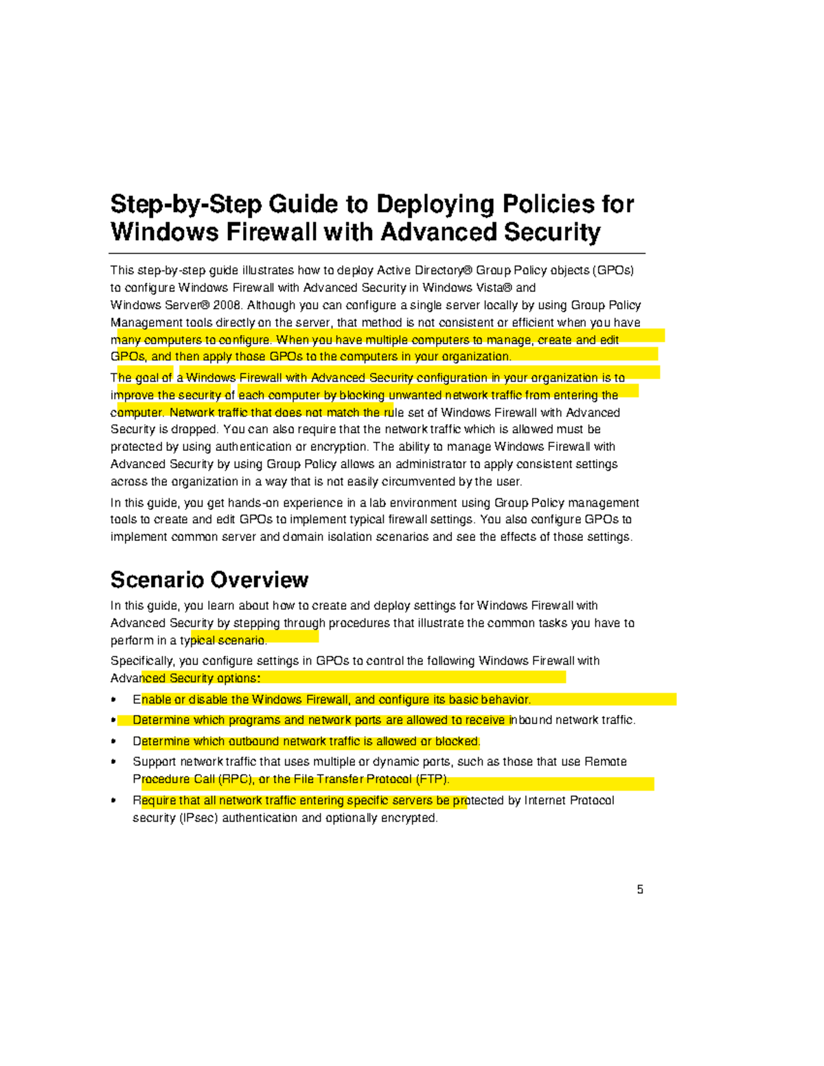 Windows Firewall with Advanced Security Step-by-Step Guide - Deploying ...