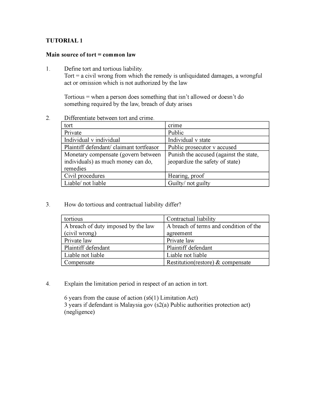 tutorial-1-ult2612-tutorial-1-main-source-of-tort-common-law-define-tort-and-tortious