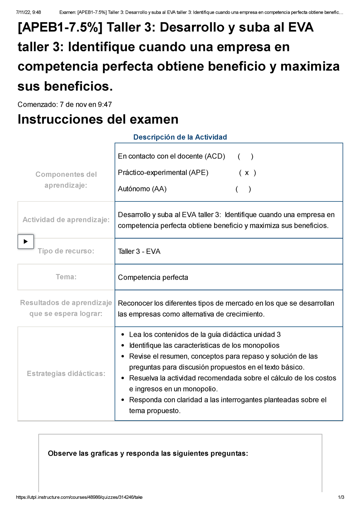 Examen [APEB 1-7.5%] Taller 3 Desarrollo Y Suba Al EVA Taller 3 ...