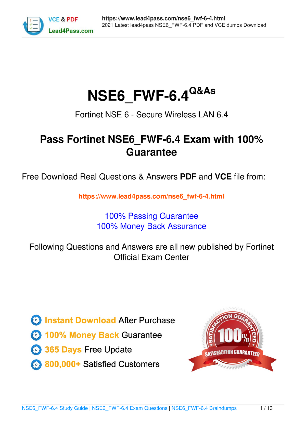 Sample NSE6_FWF-6.4 Questions Answers