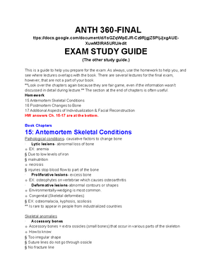 ANTH360 Spring 23 Final Studyguide - ANTH 360 STUDY GUIDE FINAL EXAM I ...